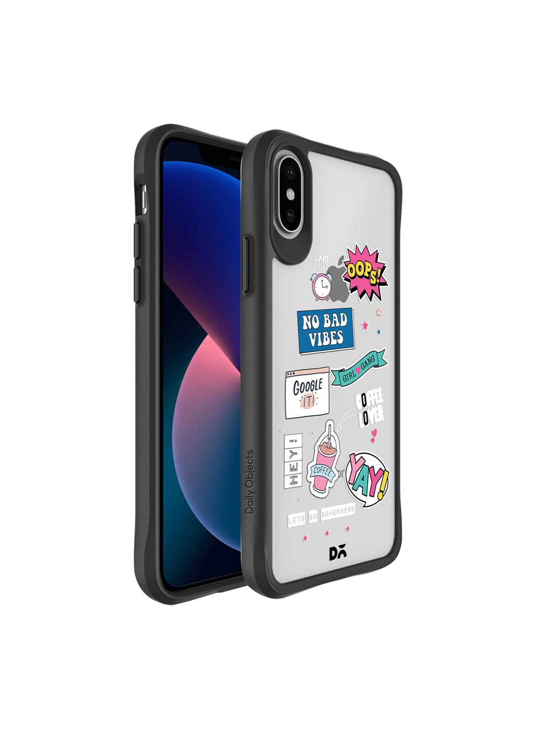 

DailyObjects Black & Blue Printed Attitude Hybrid Clear iPhone XS Phone Case