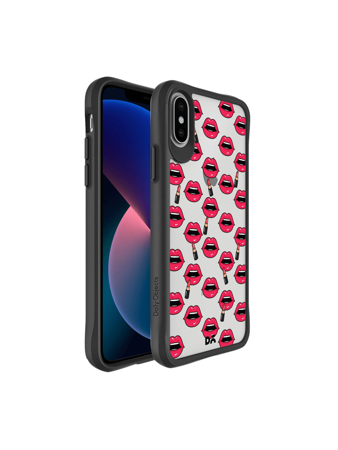 

DailyObjects Cloud White & Red Printed Lipstick Icon Black Hybrid iPhone X Phone Case