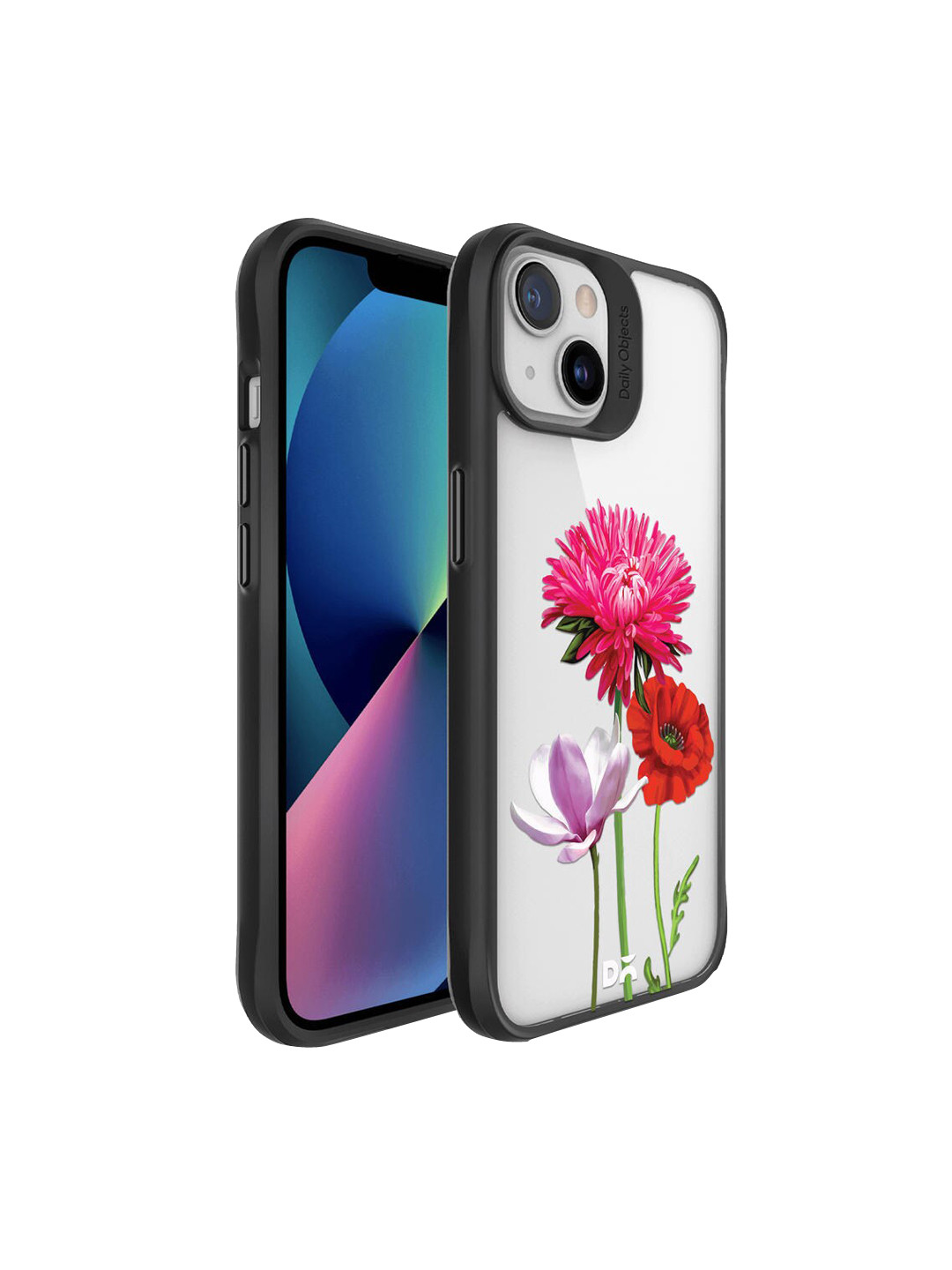 

DailyObjects Pink & Red Printed Hybrid Clear iPhone 13 Mini Phone Case