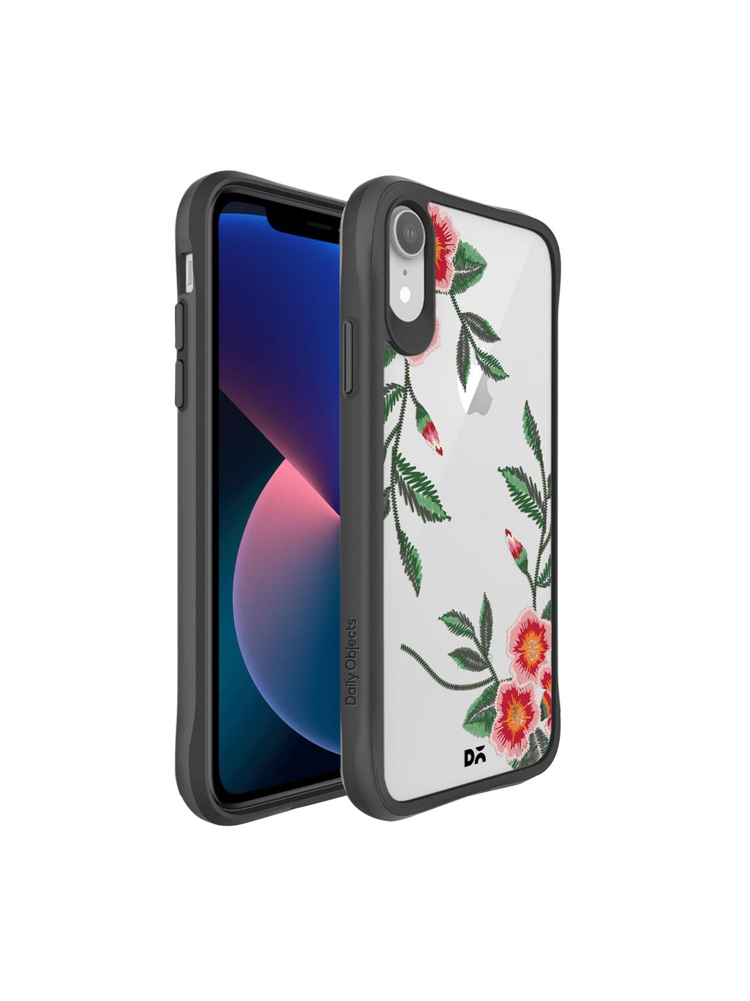 

DailyObjects Black & Green Floral Printed iPhone XR Back Case