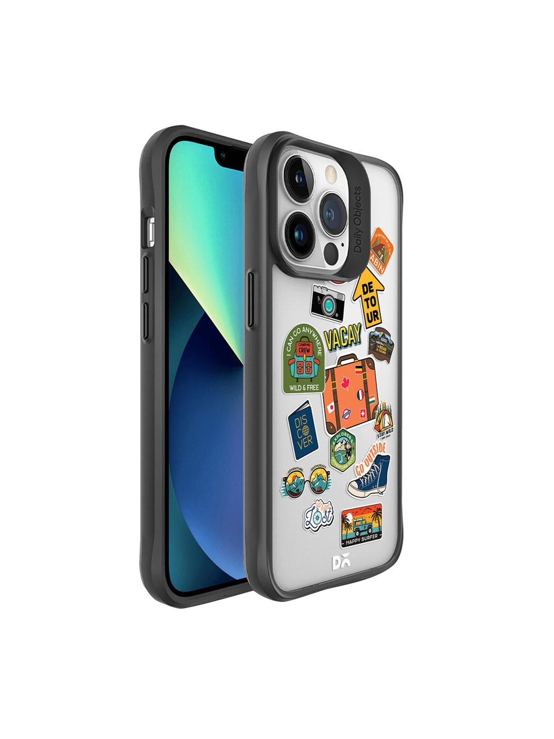 

DailyObjects Black & Orange Printed Hybrid Clear iPhone 13 Pro Max Phone Case