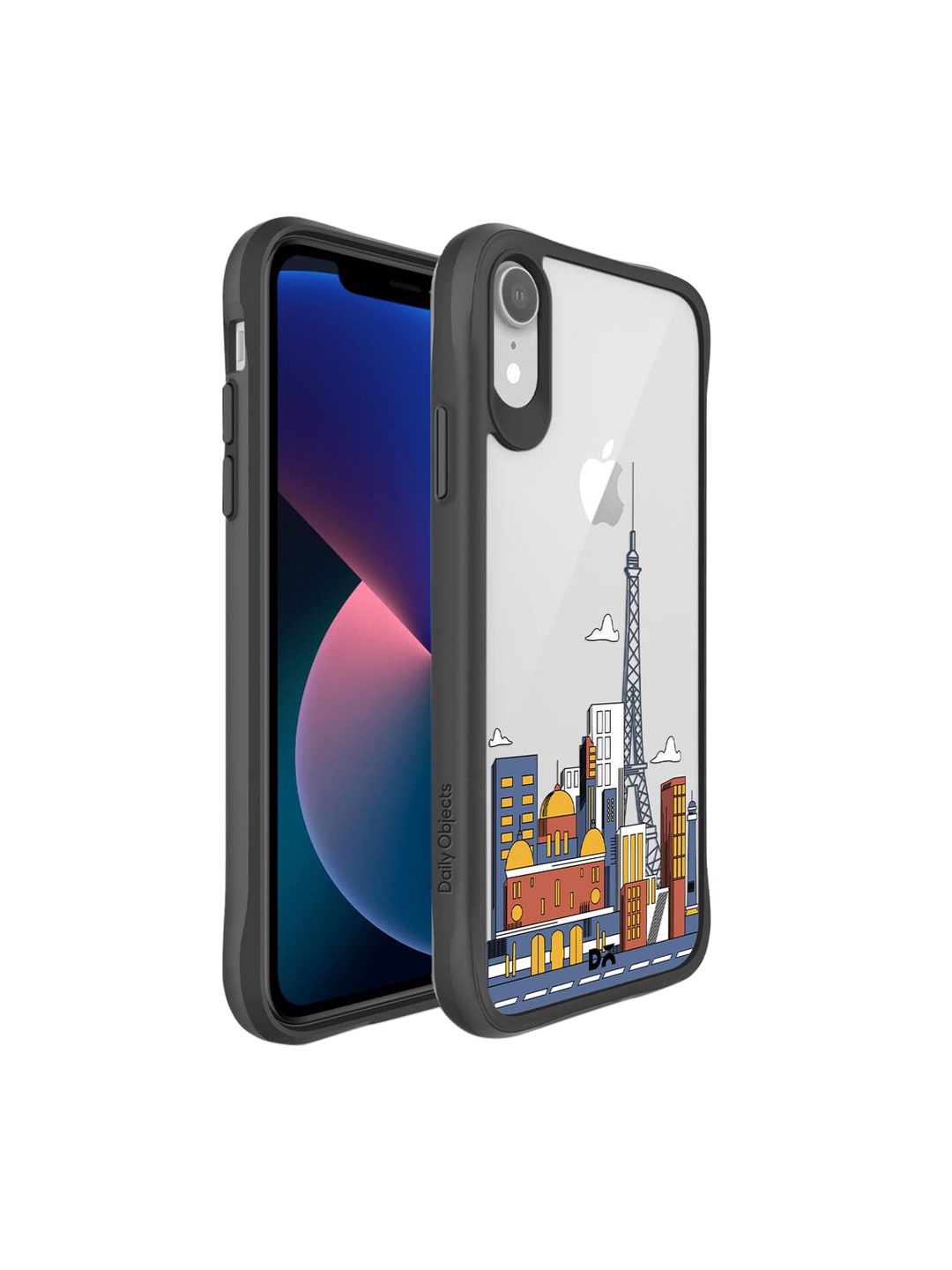 

DailyObjects Black & Yellow Paris Skyline Printed iPhone XR Back Case