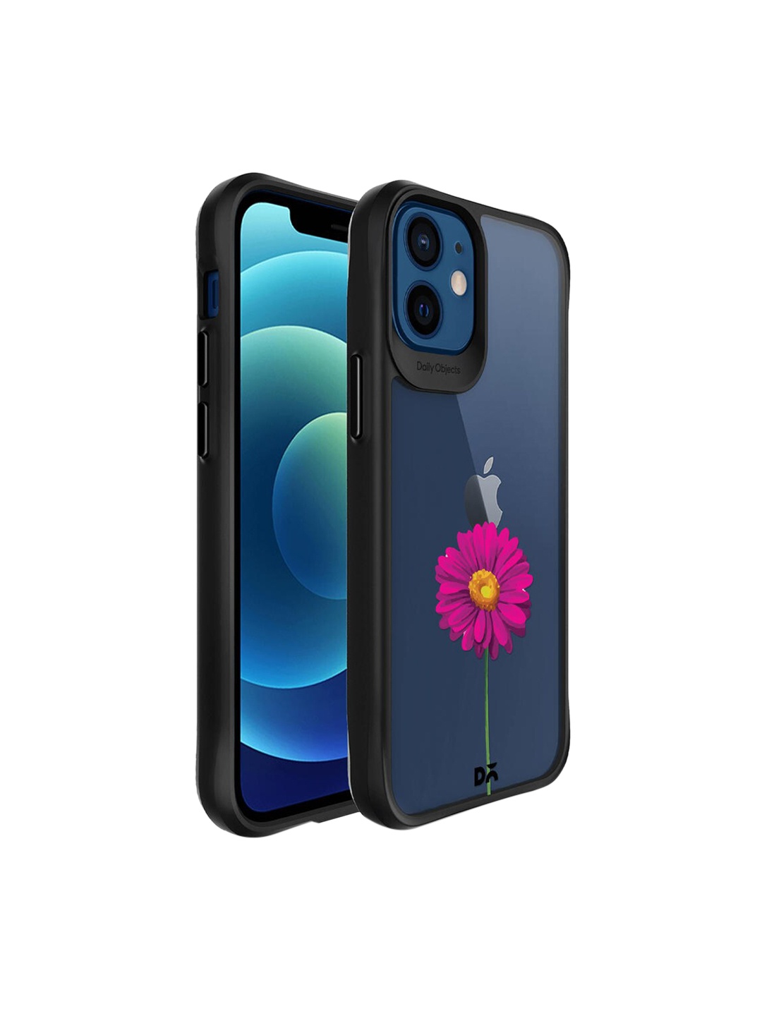 

DailyObjects Transparent Floral Print Purple iPhone 12 Mini Back Case
