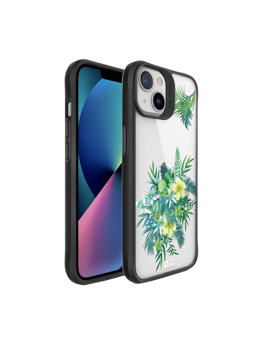 

DailyObjects Black & Green Ferns & Flowers Printed iPhone 13 Mini Back Case