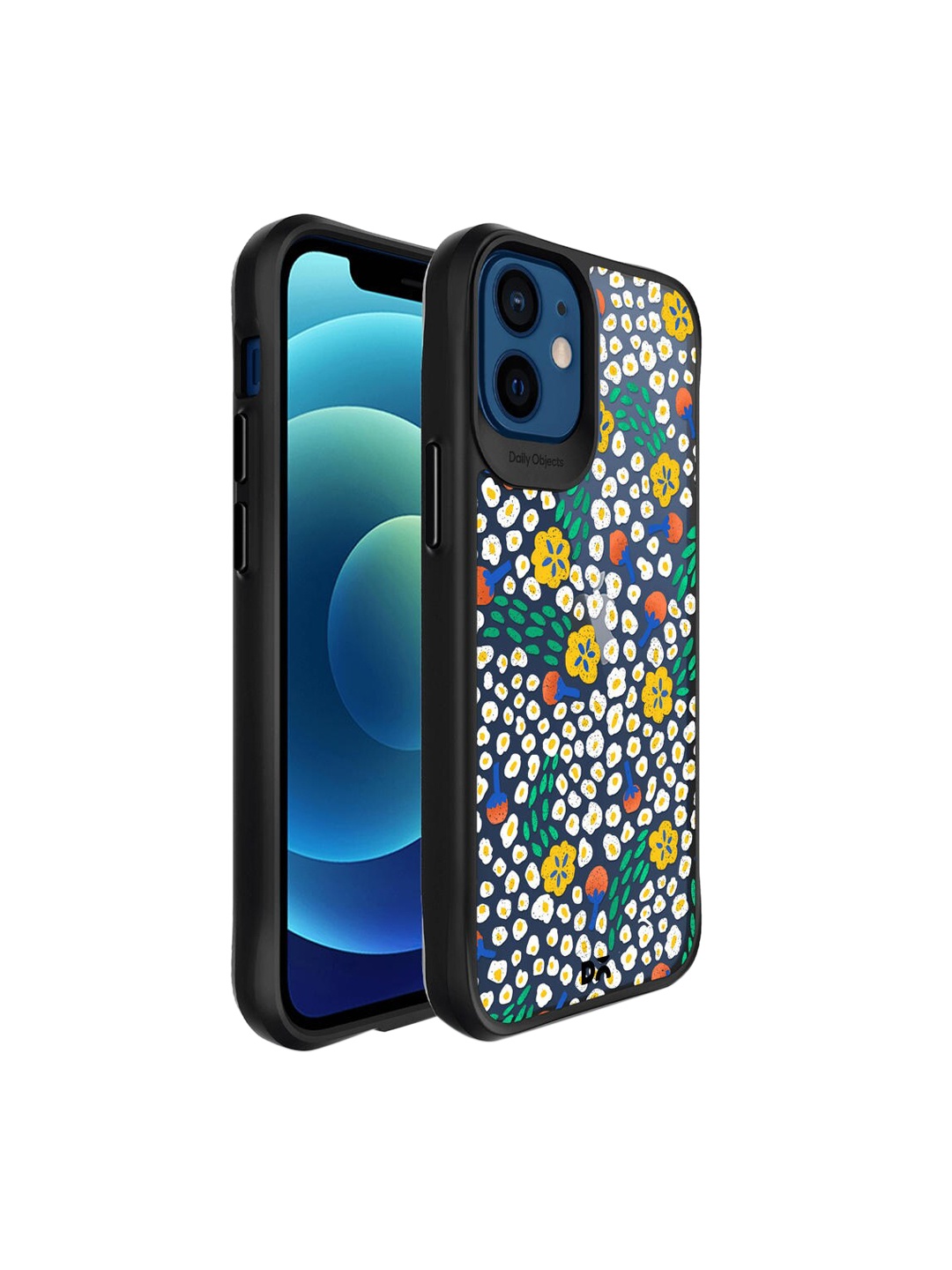 

DailyObjects Black & Green Printed Festive Flora Hybrid Clear iPhone 12 Phone Case
