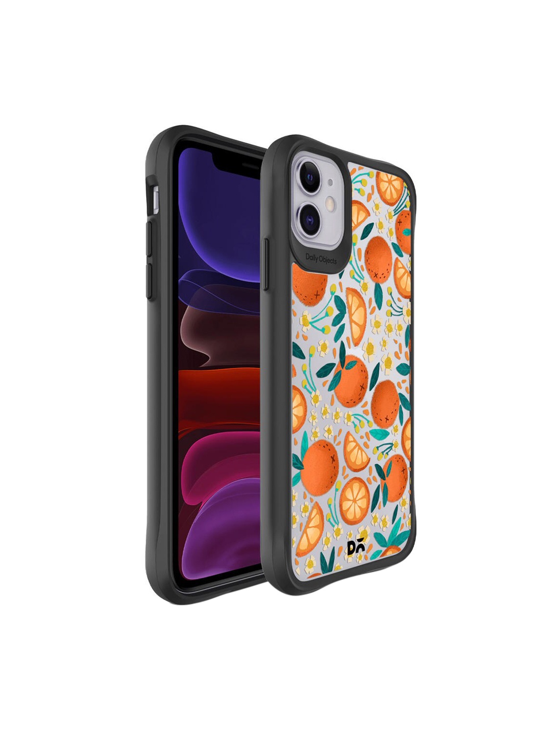 

DailyObjects Orange & Grey Printed IPhone 11 Back Case Mobile Accessories