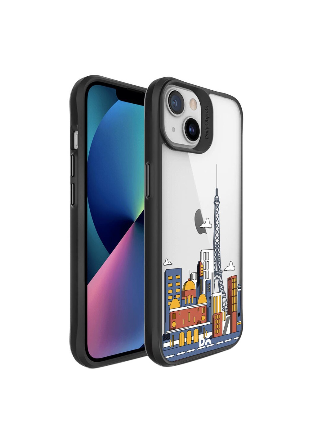 

DailyObjects Transparent & Grey Paris Skyline iPhone 13 Back Case