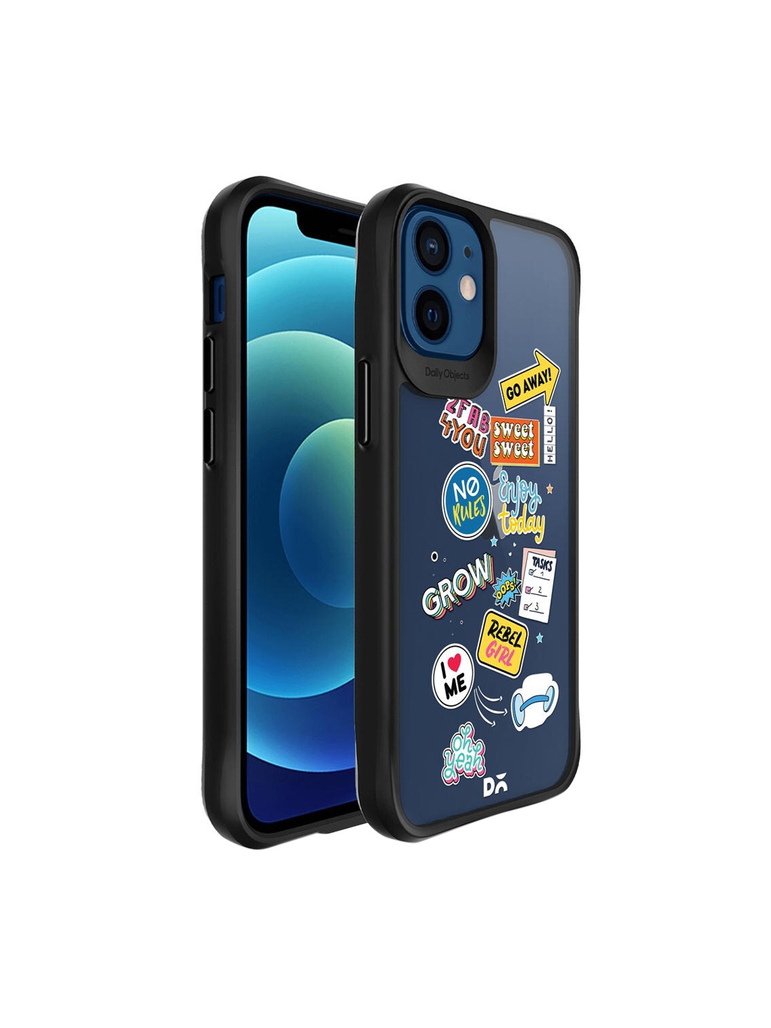 

DailyObjects Black & Blue Current Mood Black Hybrid iPhone 12 Back Case