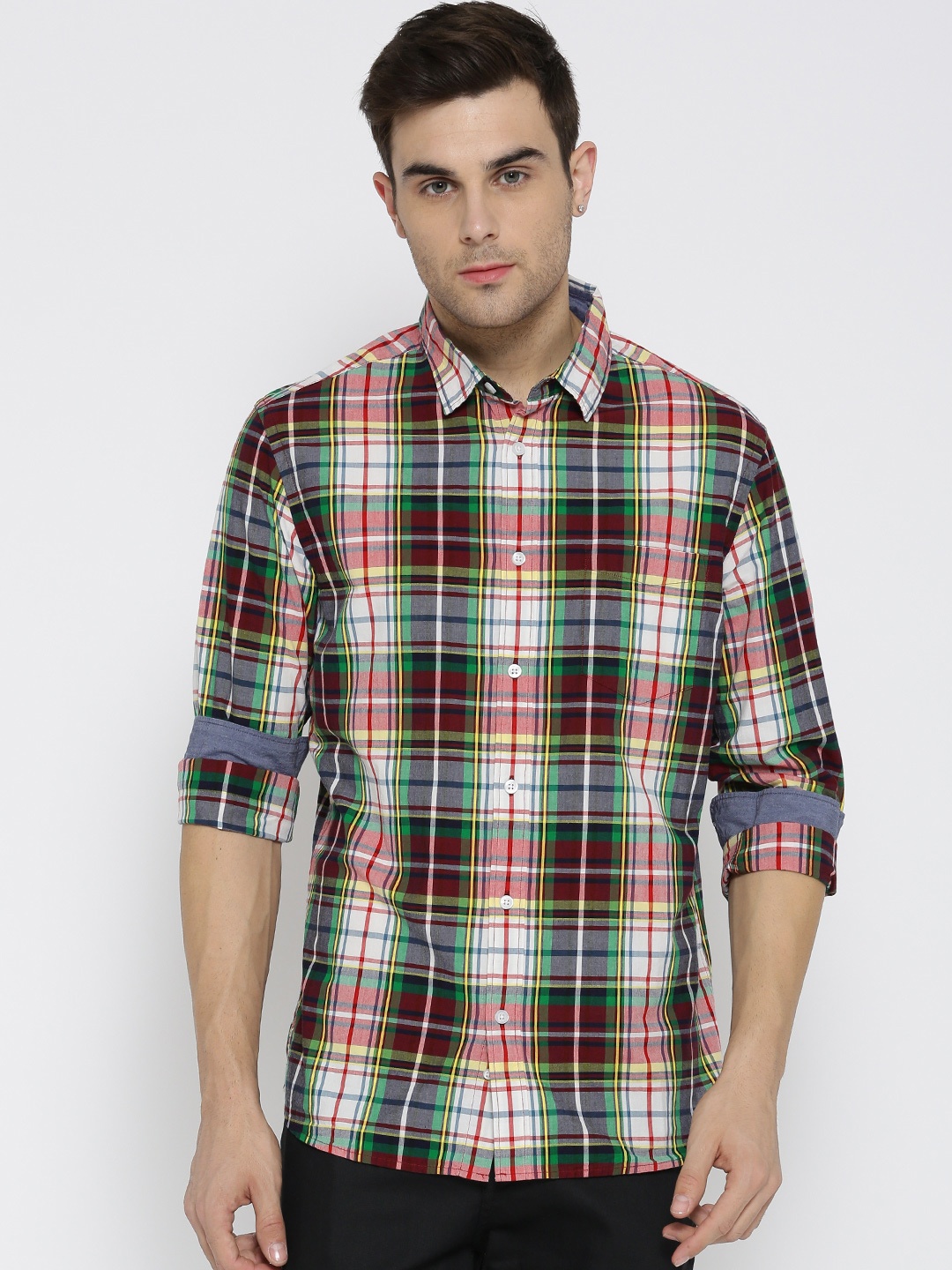 

Celio Men Multicoloured Regular Fit Checked Casual Shirt, Multi