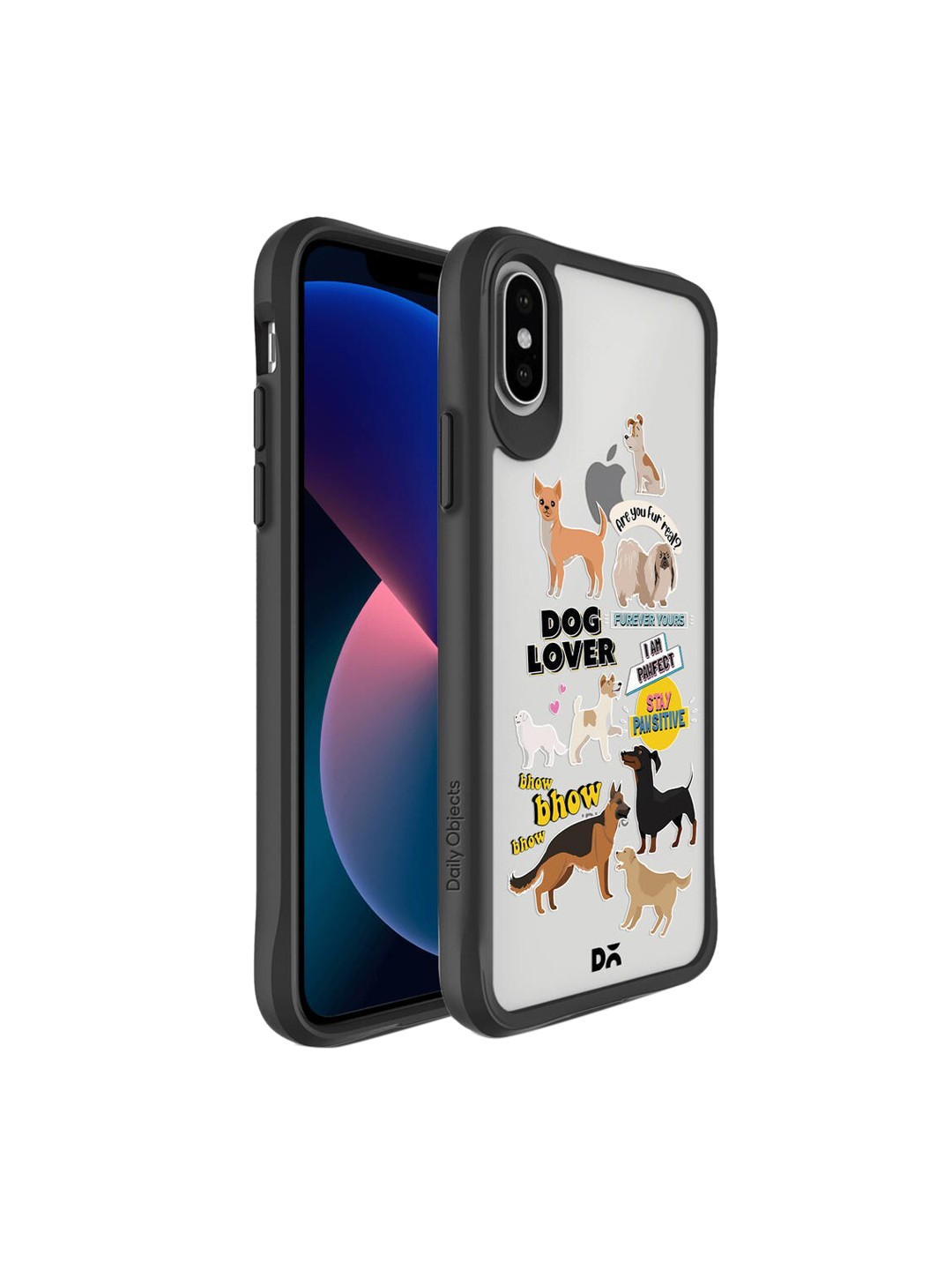 

DailyObjects Transparent & White Printed Fur Babies Black Hybrid Clear iPhone XS Phone Back Case
