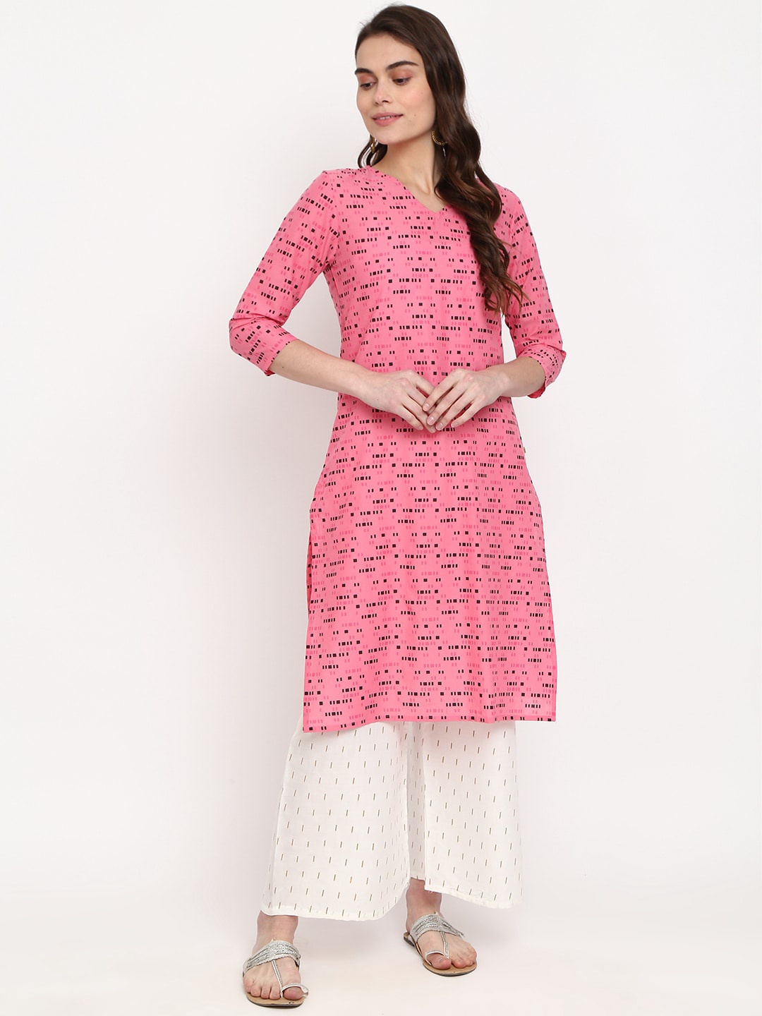 

V-Mart Women Pink Printed Kurta
