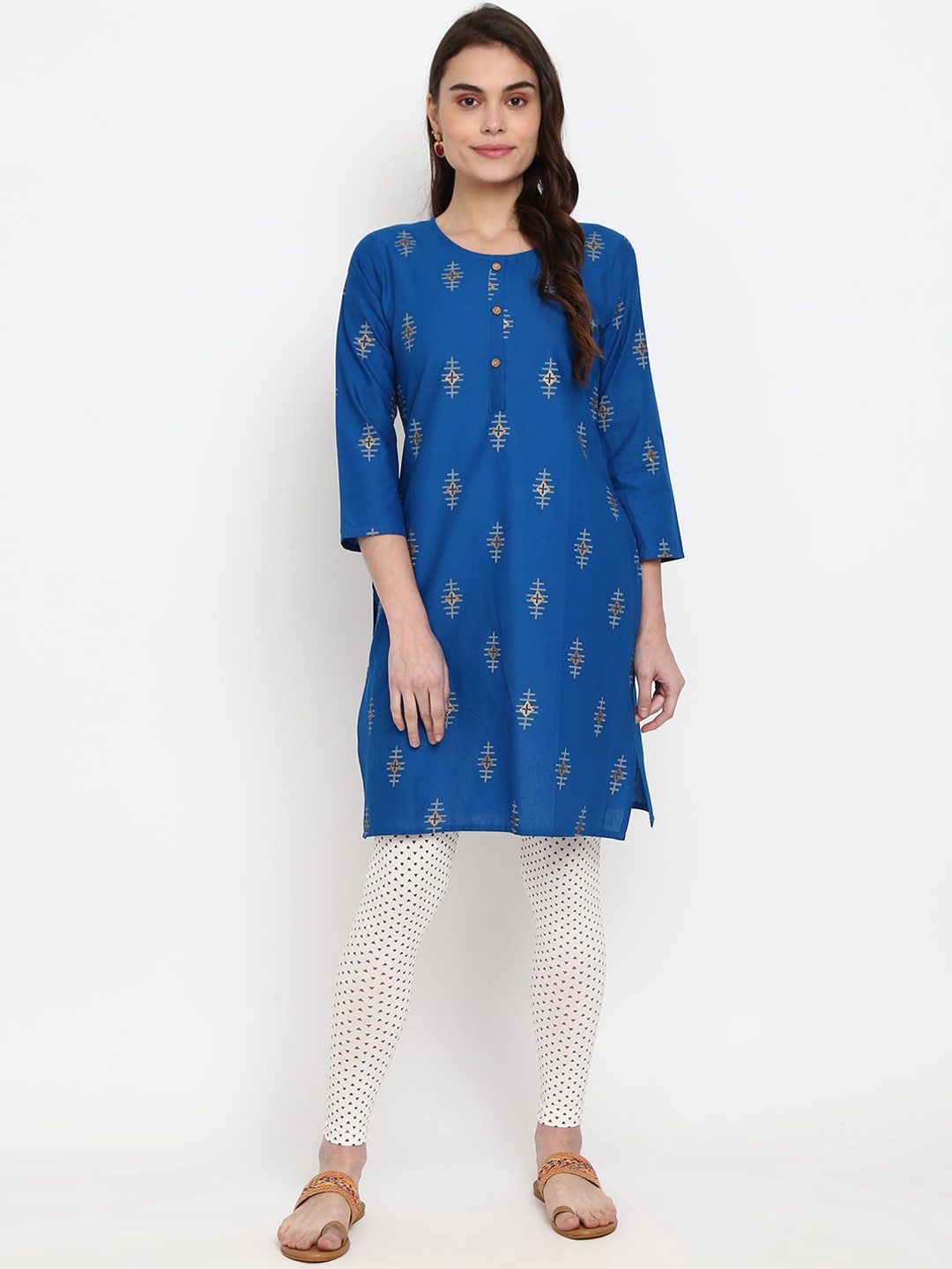 

V-Mart Women Blue Ethnic Motifs Printed Kurta