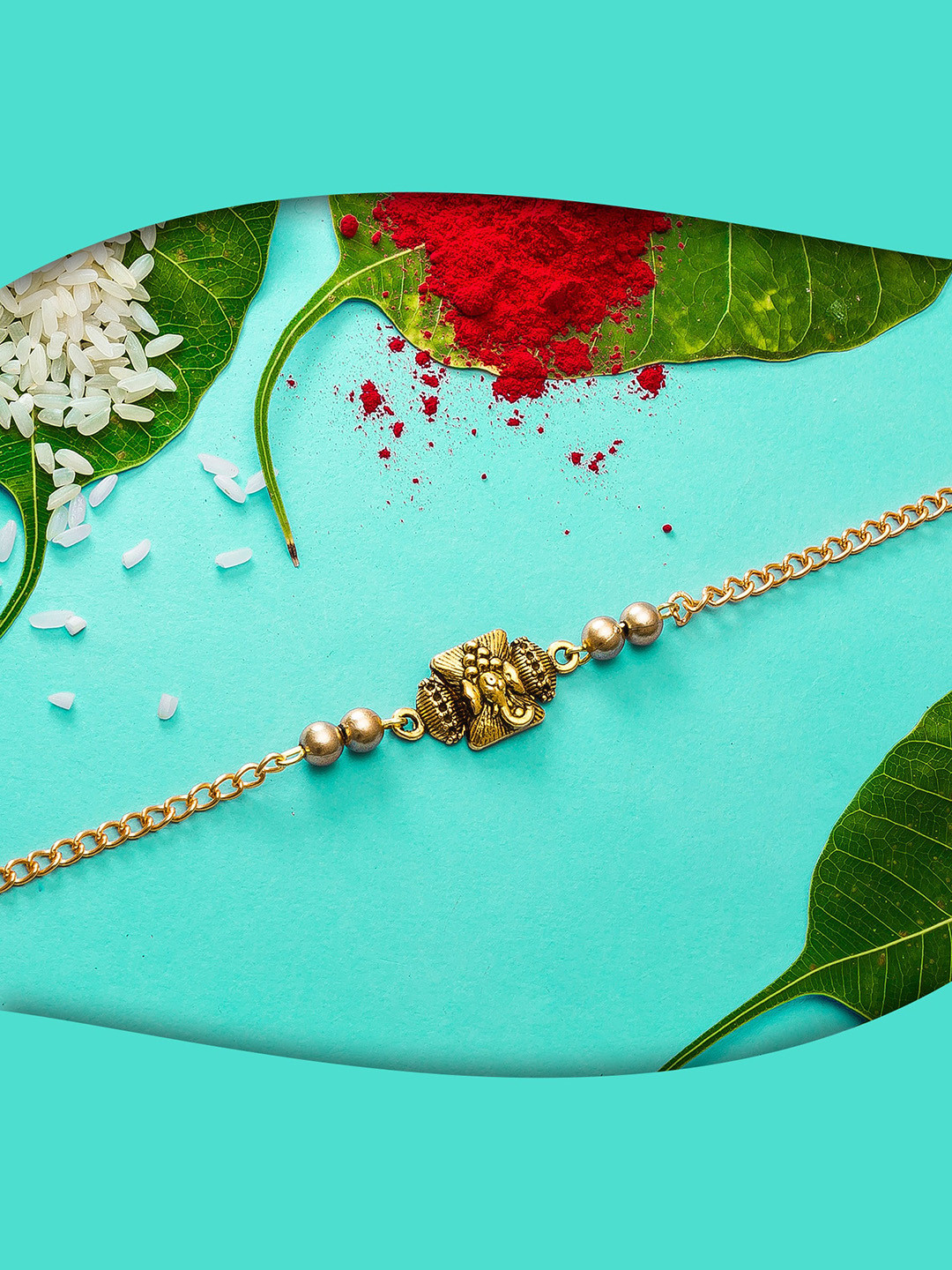 

Aadita Gold-Toned Copper Chain Rakhi