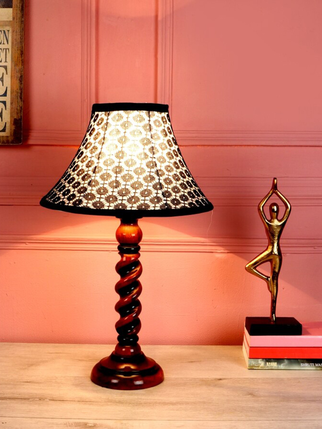 

BEVERLY STUDIO Black & Brown Printed Dots Table Lamp