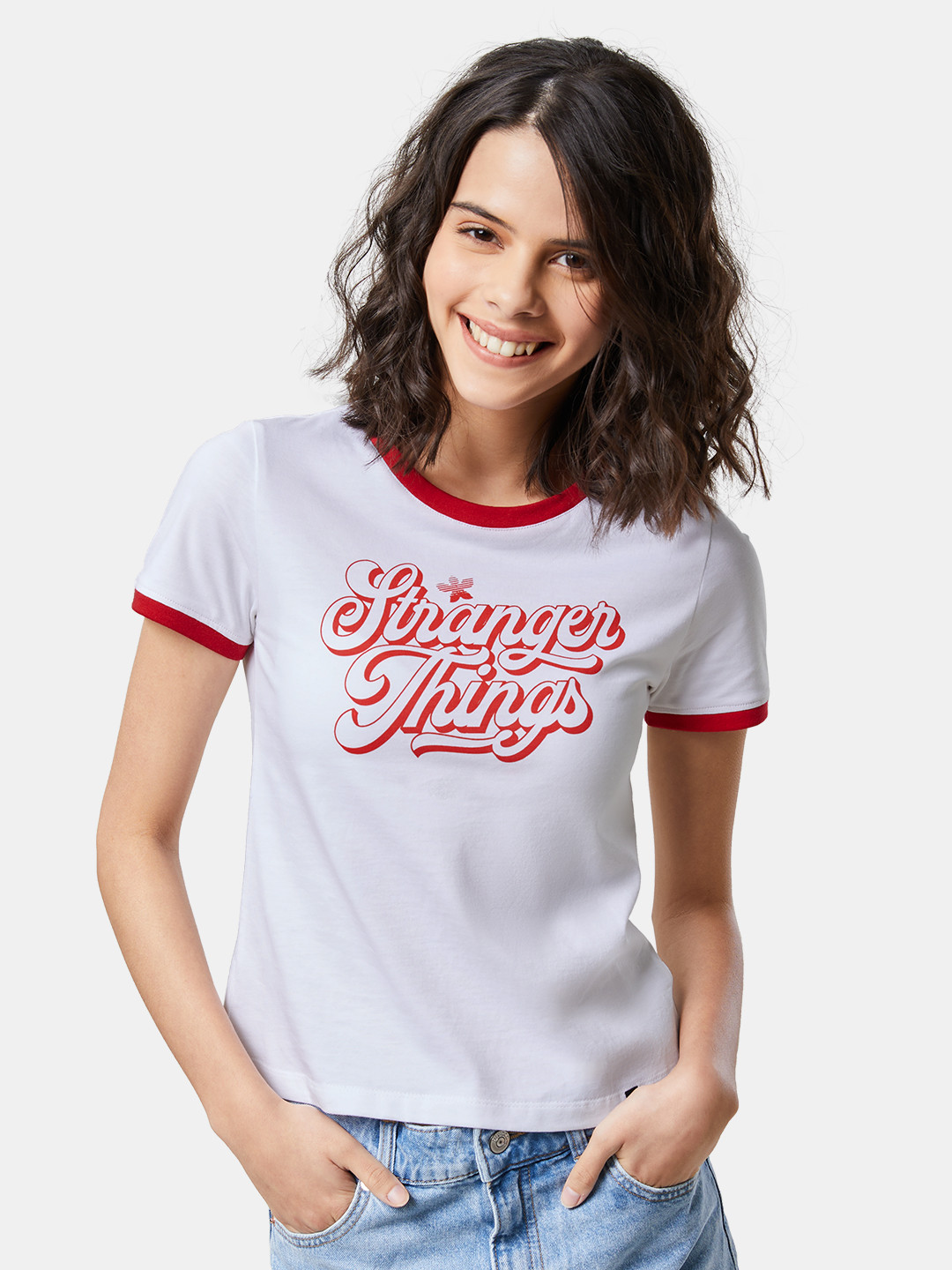 

The Souled Store Women White Typography Printed Pure Cotton T-shirt