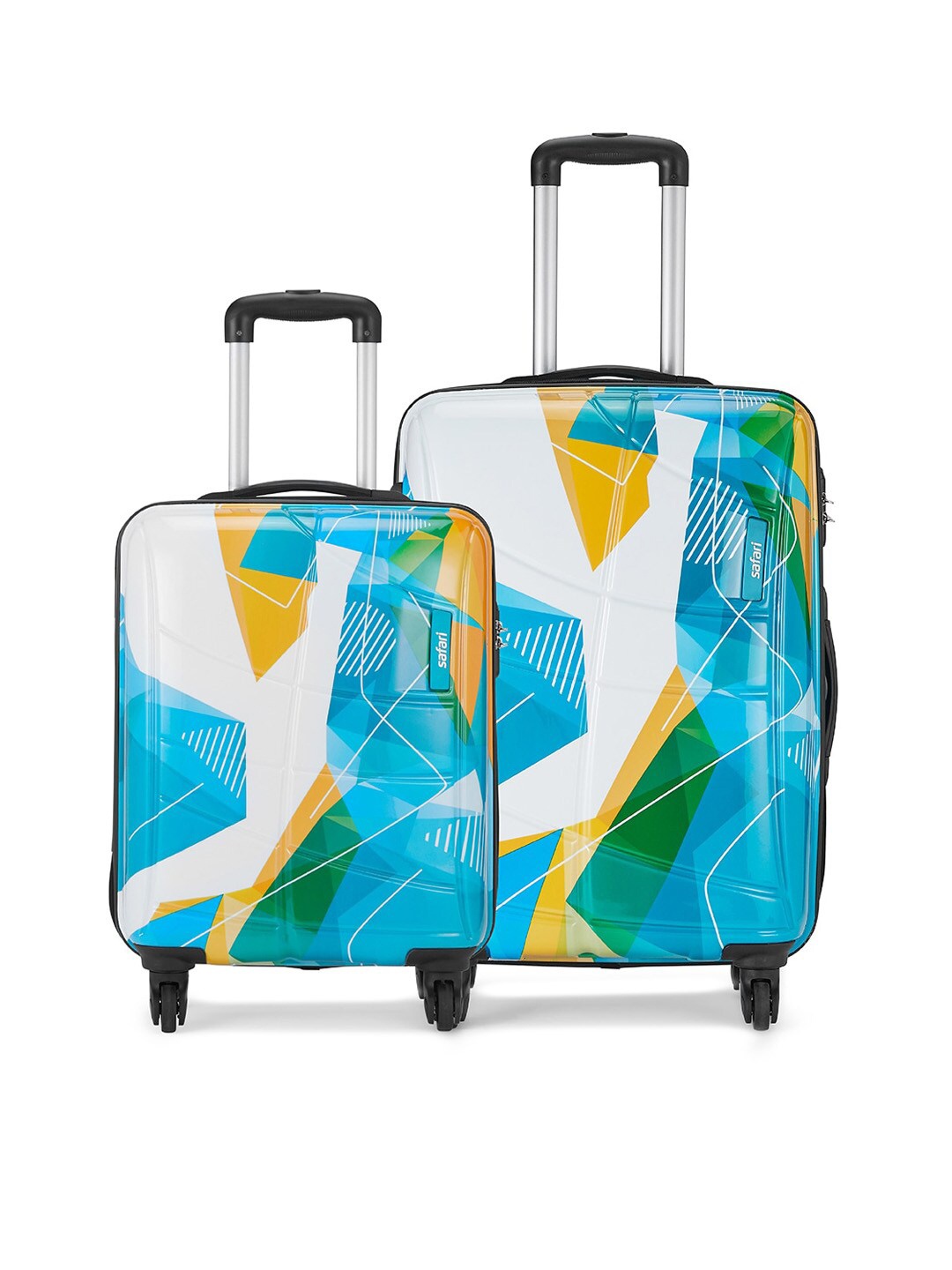 

Safari Luma Set of 2 Printed Poly Carbonate Small & Medium Hard Trolley Bag, Multi