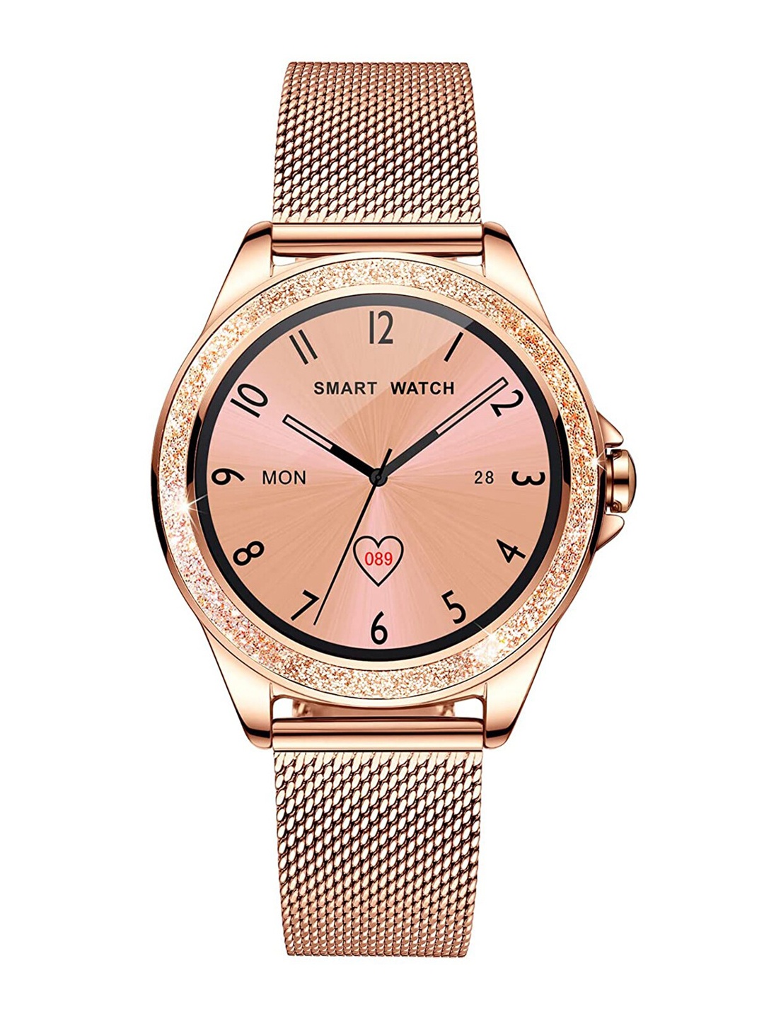 

bfit Women Rose-Gold-Toned Star2 HD Color Touch Screen Analogue Smart Watch