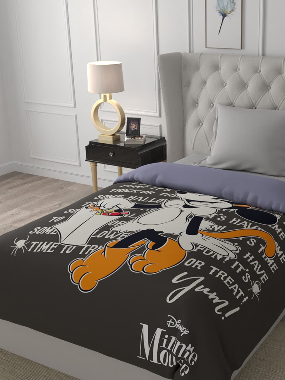 

Disney Grey & Blue Cartoon Characters AC Room 150 GSM Single Bed Comforter