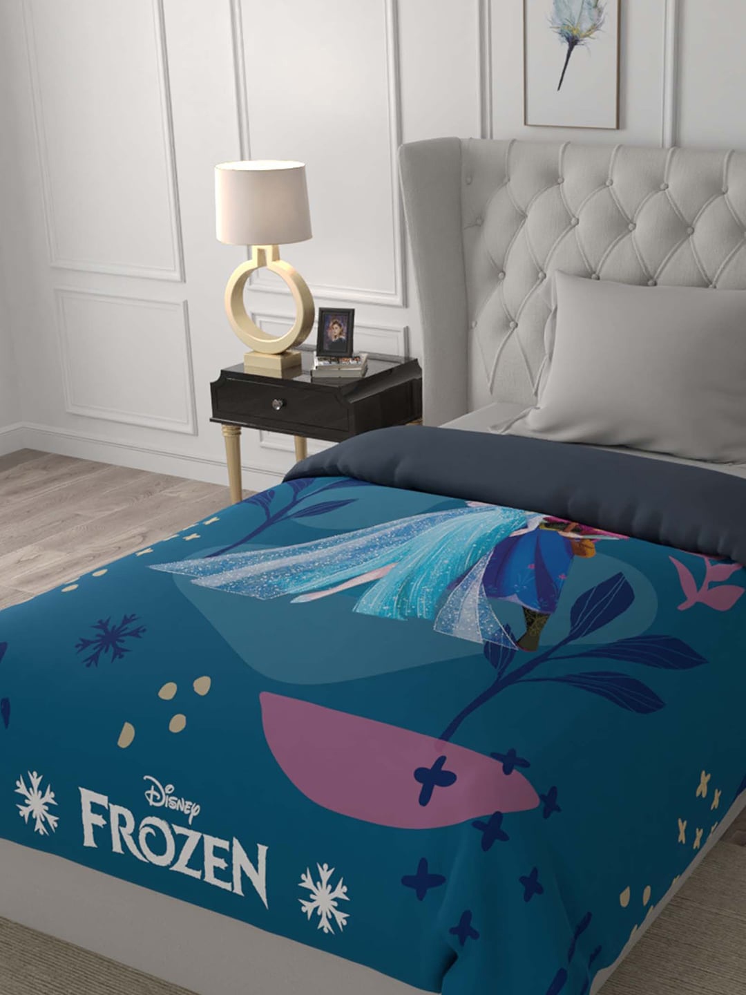 

Disney Blue & Pink Cartoon Characters AC Room 150 GSM Single Bed Comforter