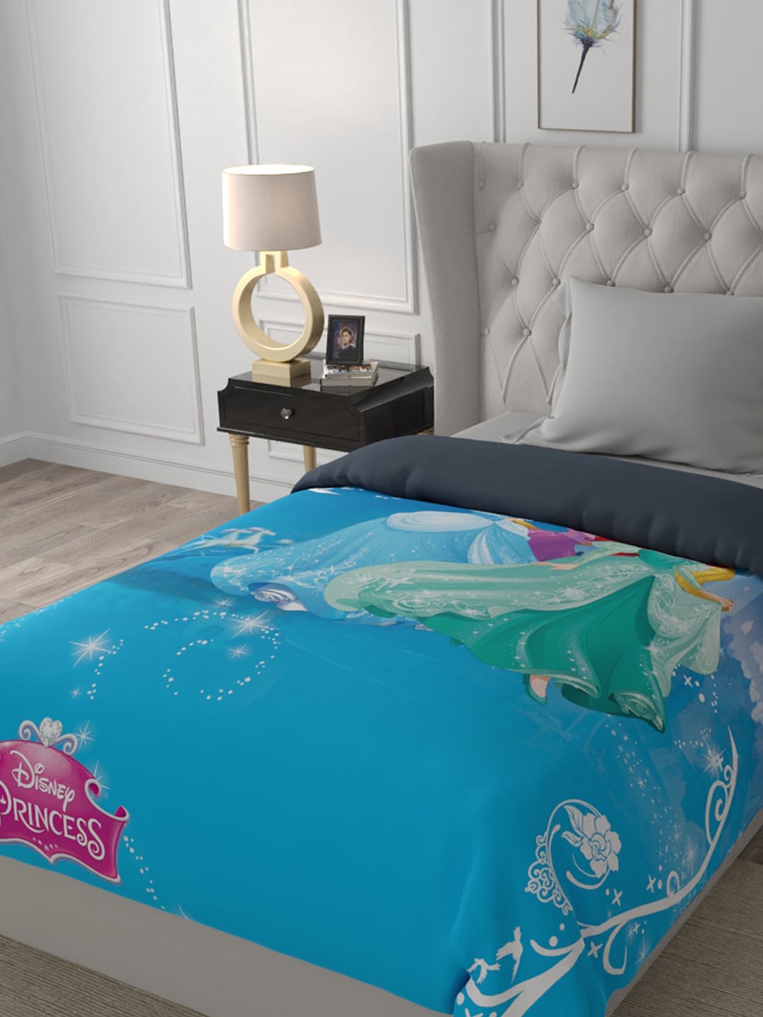

Disney Blue & Pink Cartoon Characters AC Room 150 GSM Single Bed Comforter