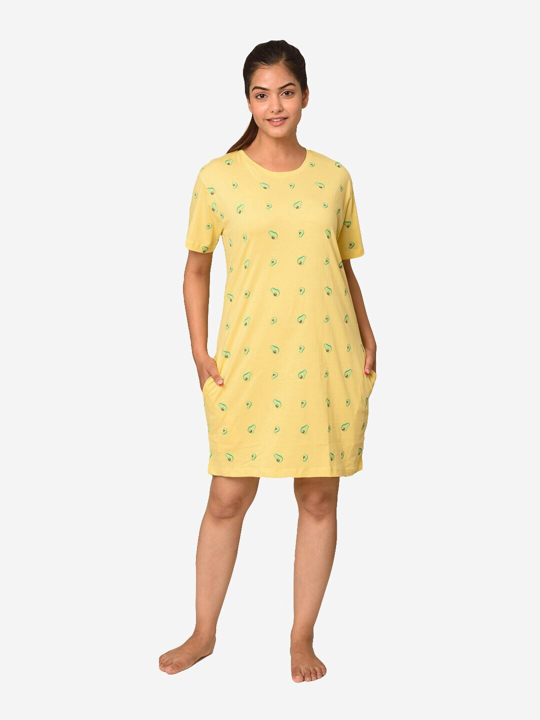 

Soxytoes Yellow Lets Avocuddle Printed Nightdress