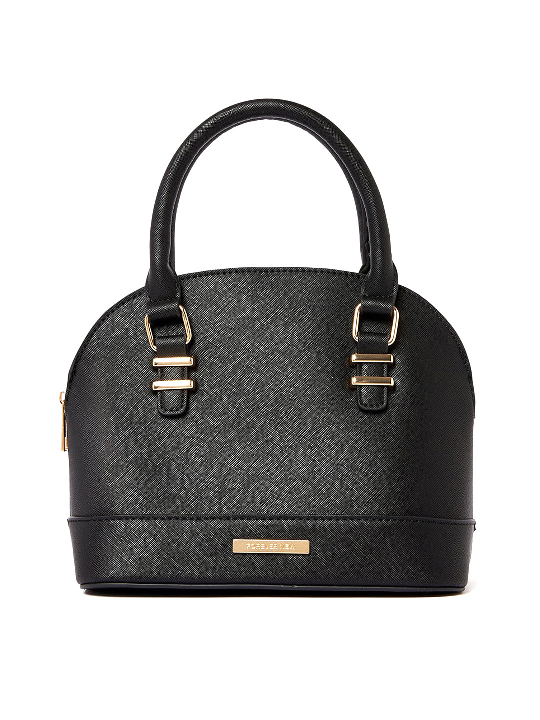 

Forever New Black Textured PU Structured Handheld Bag