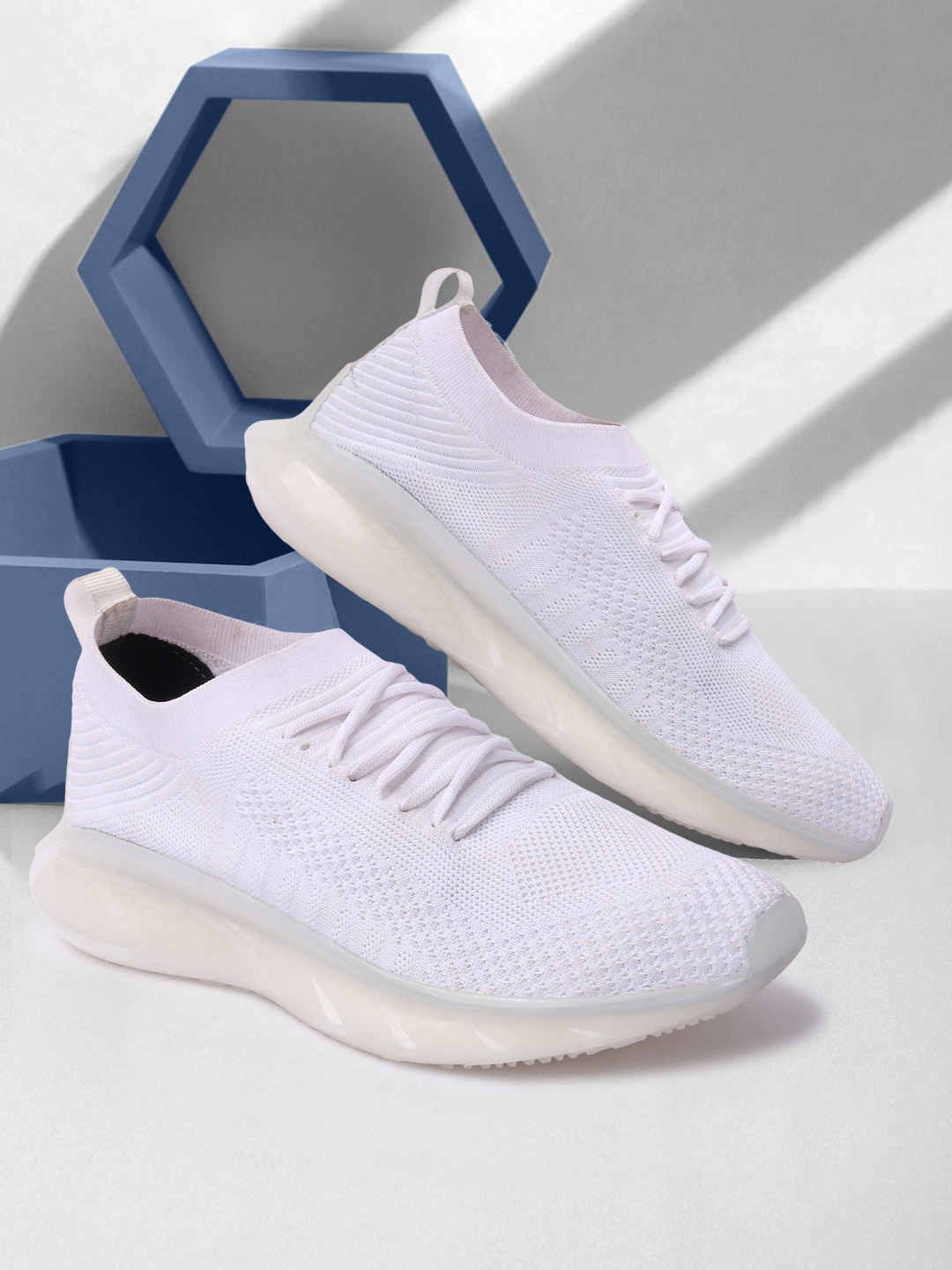 

Crew STREET Men White Woven Design Sneakers
