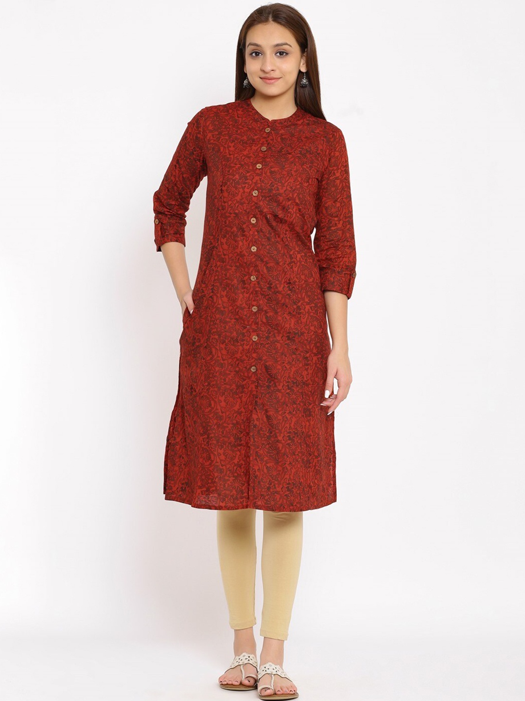 

NeshamaKurti Women Maroon Kurta