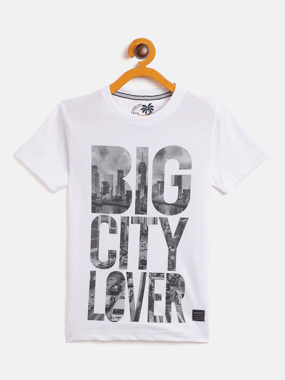 

Duke Boys White Typography Printed T-shirt