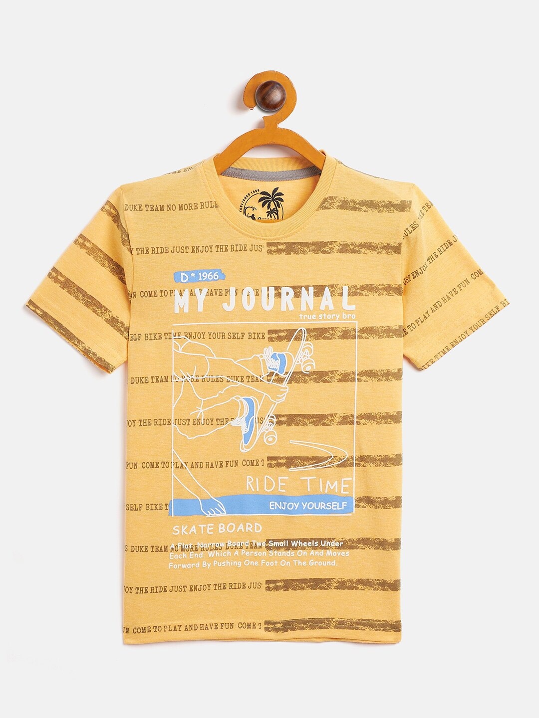 

Duke Boys Yellow Striped Slim Fit T-shirt