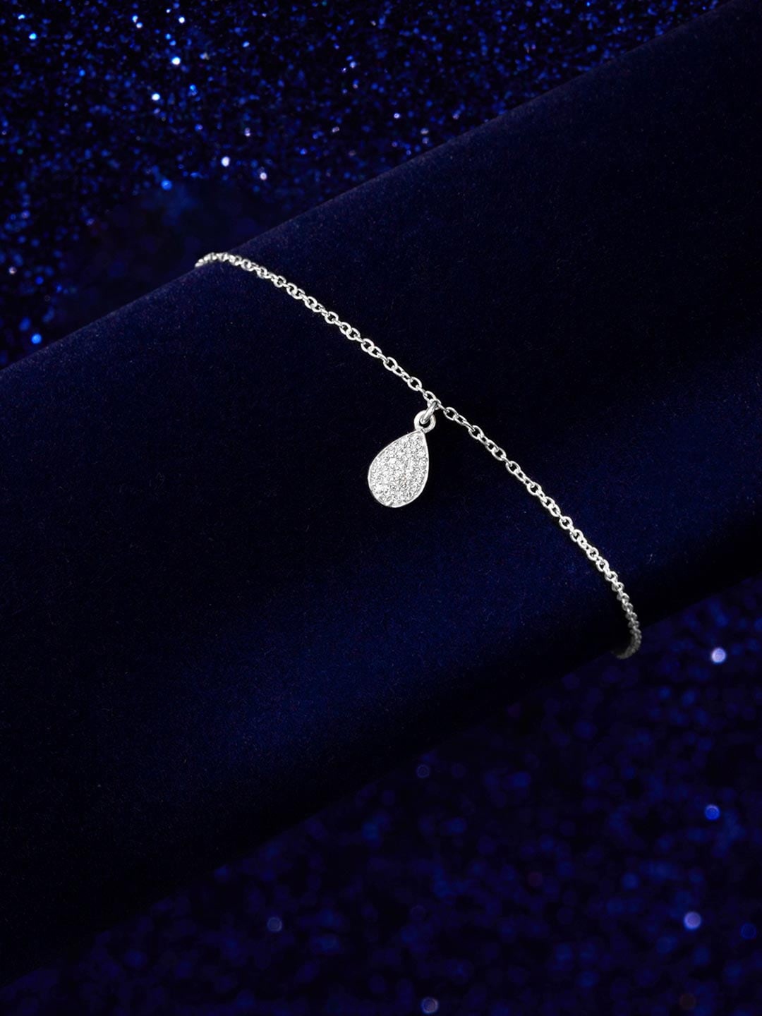 

Rubans 925 Sterling Silver Dazling Drop Charm Bracelet