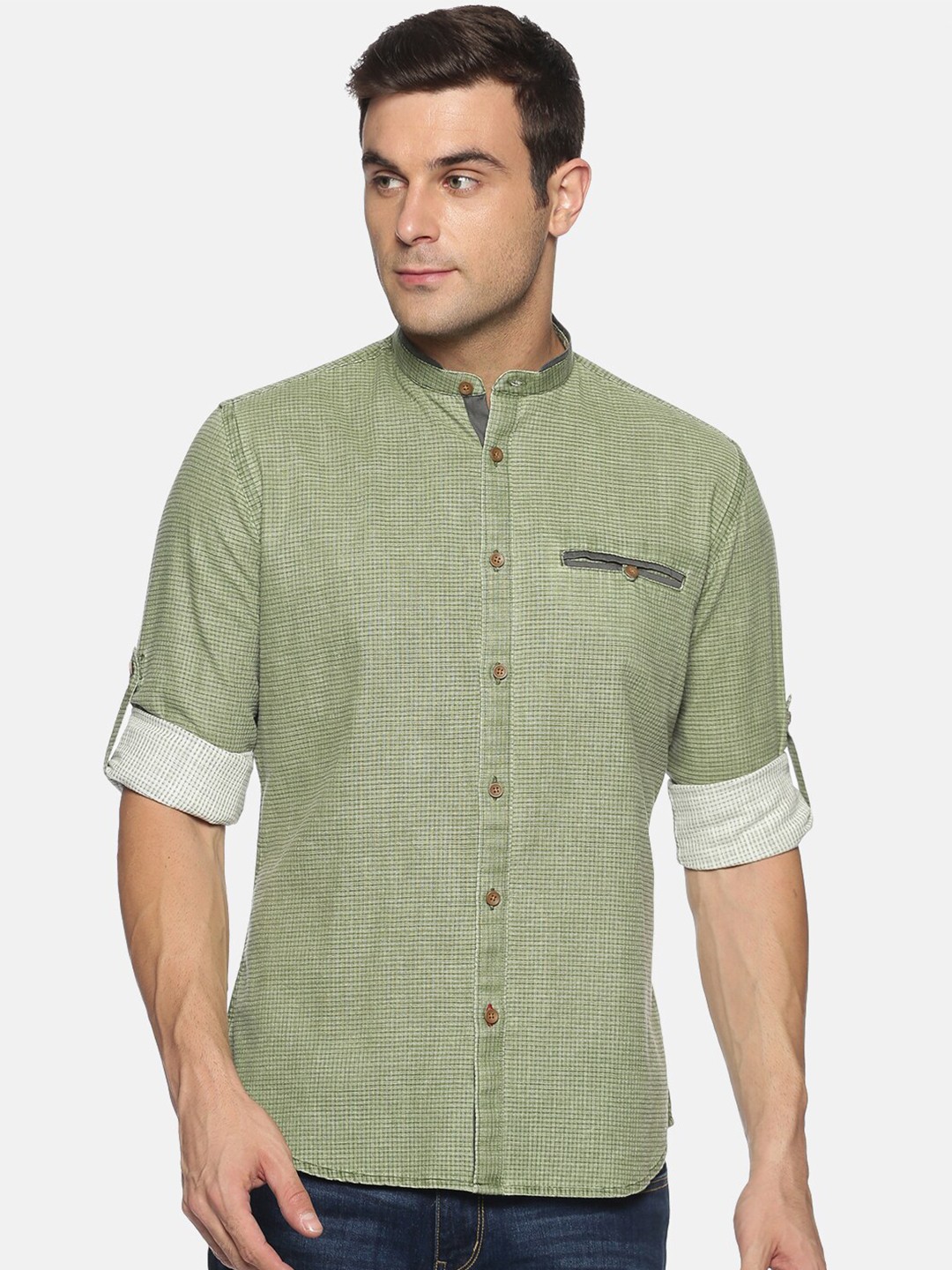 

DON VINO Men Green Relaxed Party Shirt