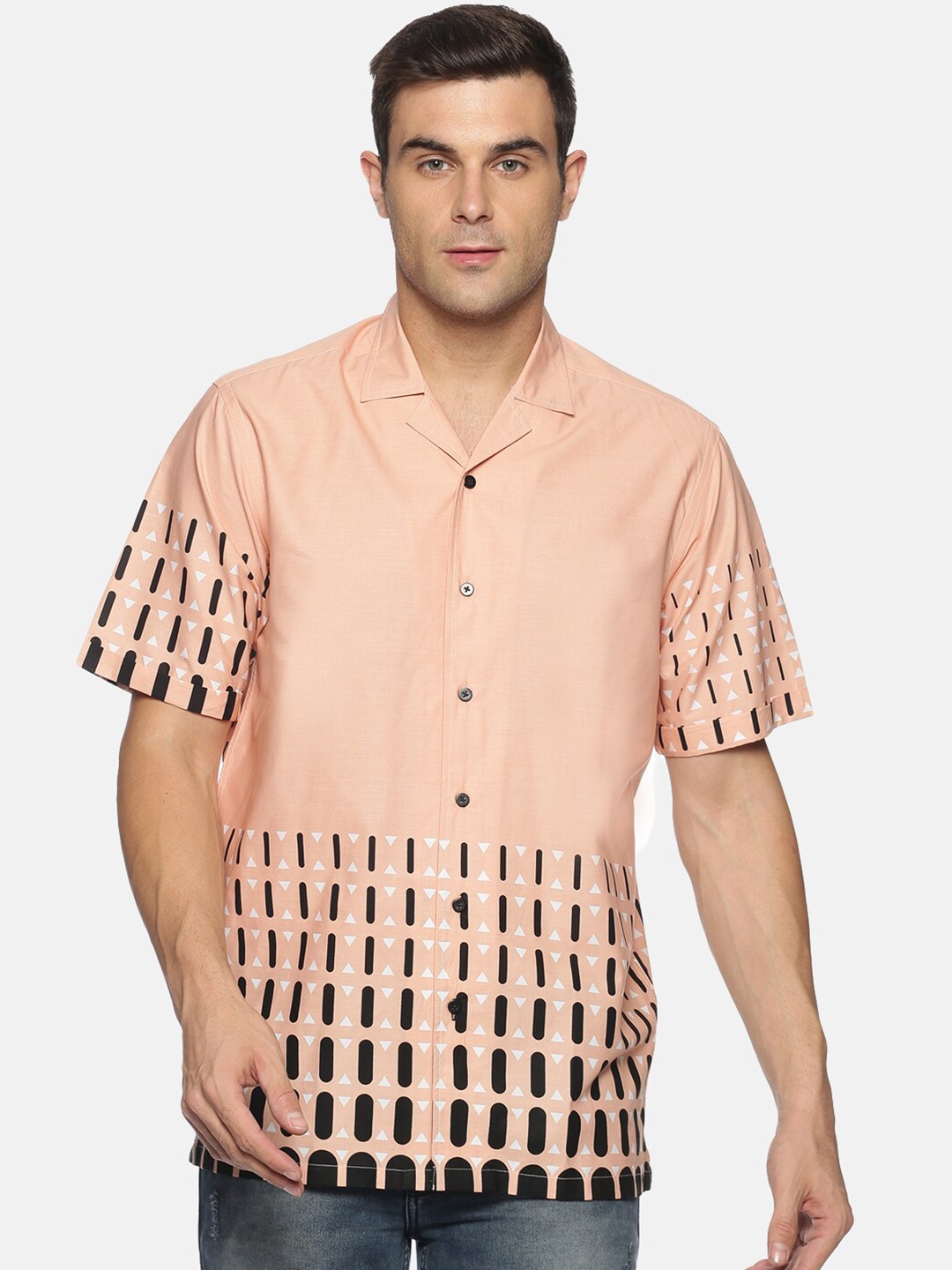 

DON VINO Men Beige Relaxed Printed Party Shirt
