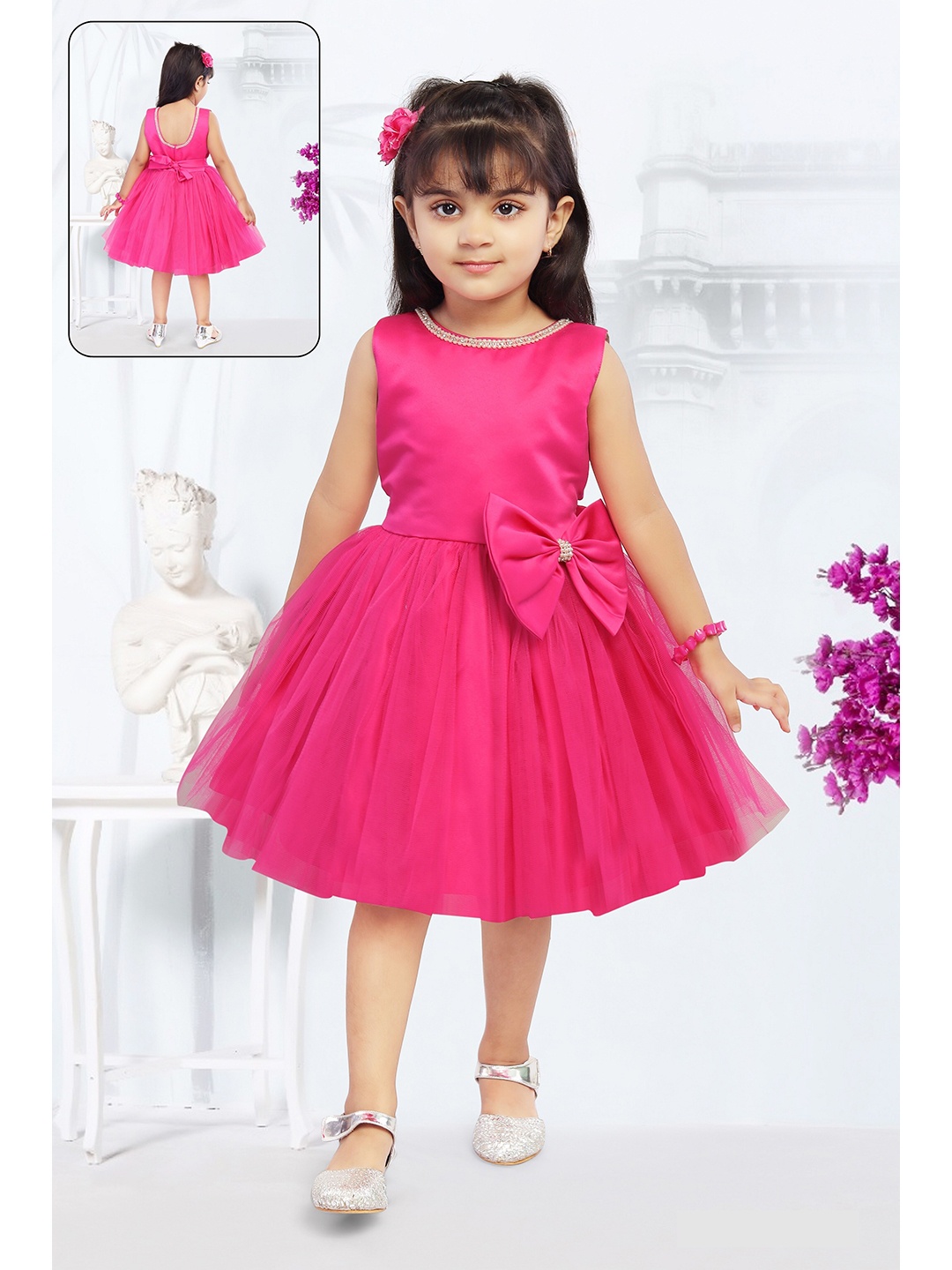 

The Magic Wand girls Fuchsia Net Dress