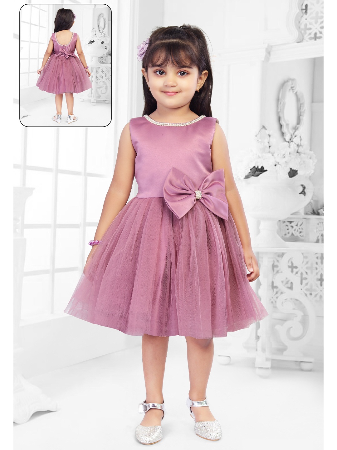 

The Magic Wand Girls Purple Net Dress