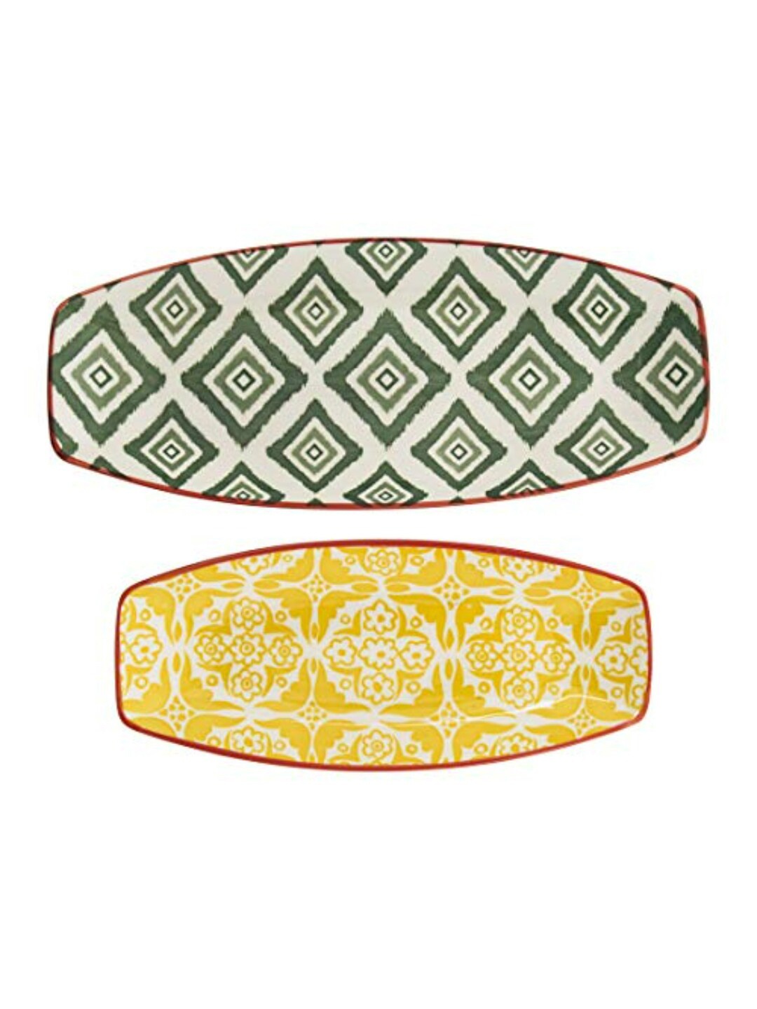 

Chumbak Yellow & Green 2 Pieces Textured Dishwasher Safe Ceramic Matte Plates