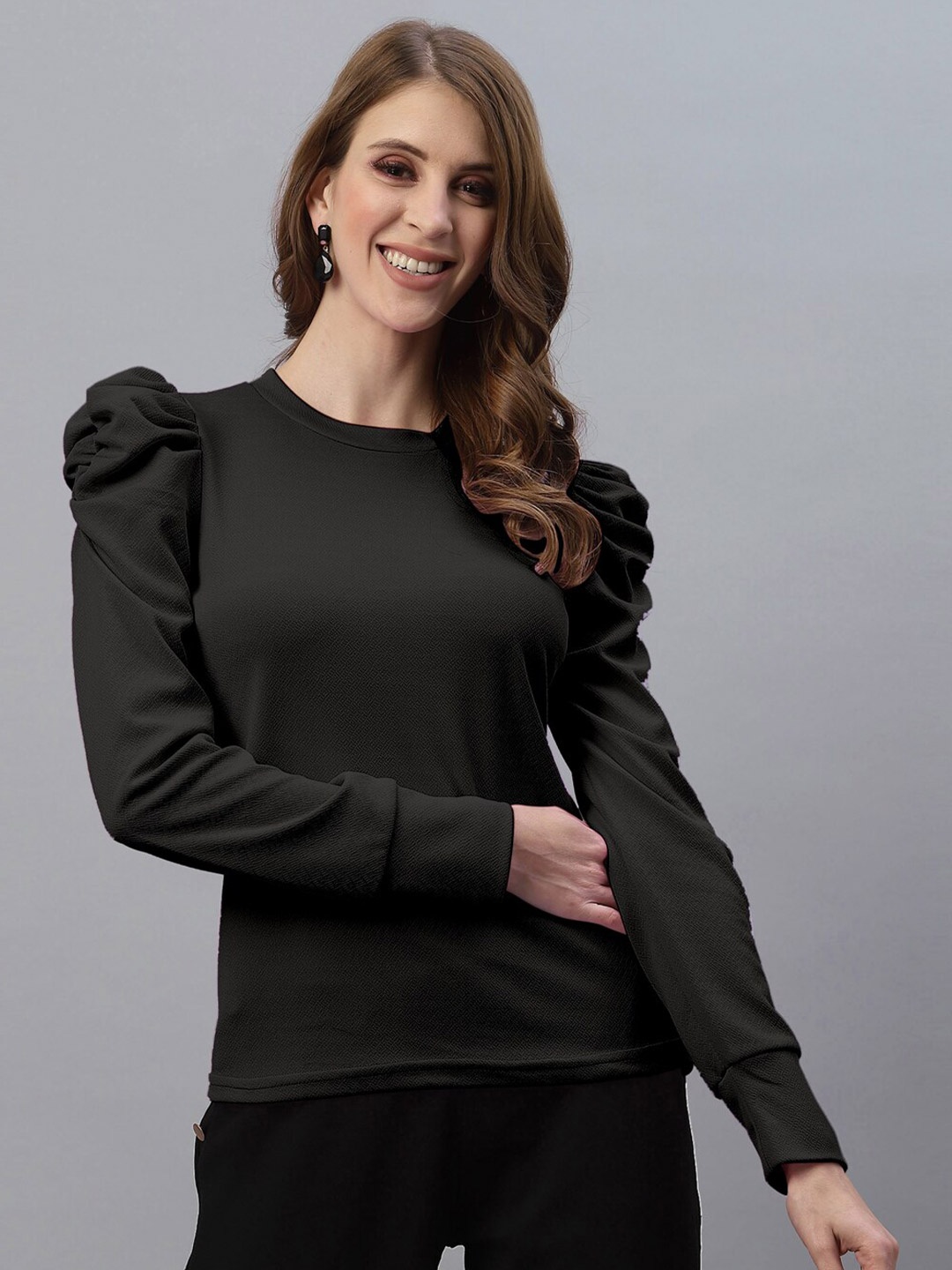 

Selvia Black Scuba Lace Top