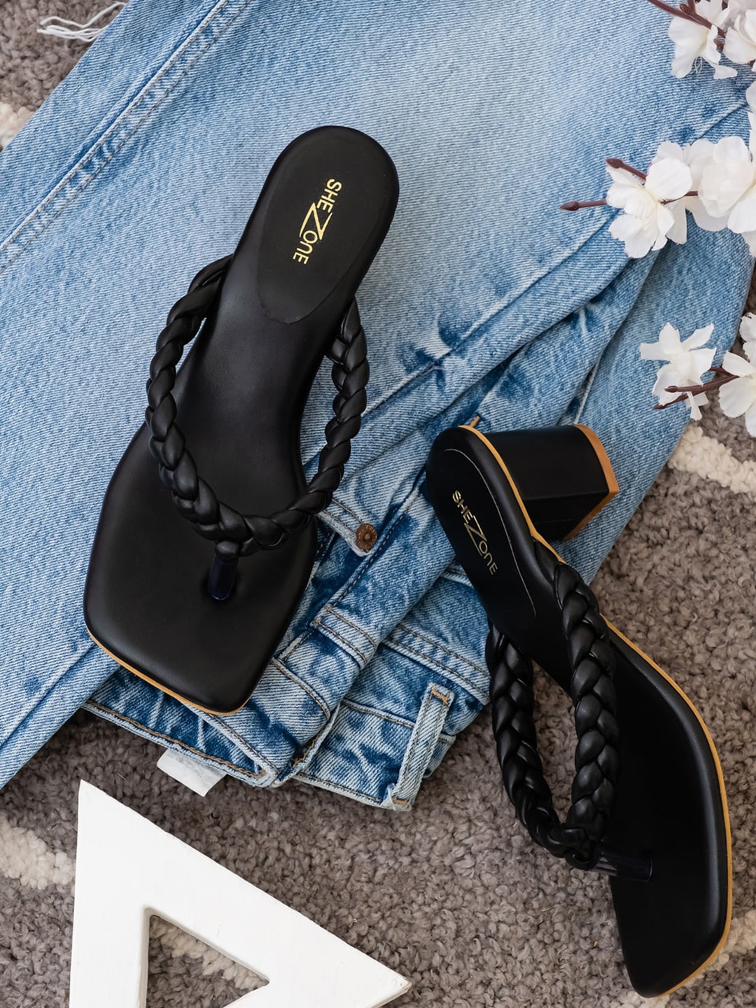 

Shezone Women Black Block Heels