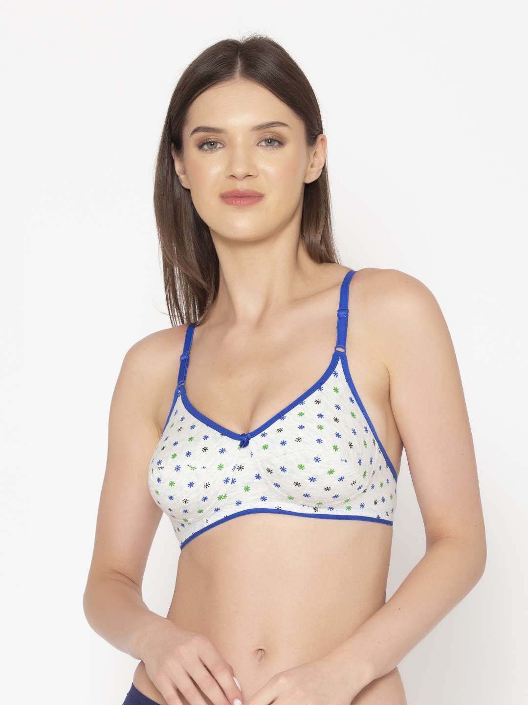 

GROVERSONS Paris Beauty Blue & White Floral Printed Non Padded Bra