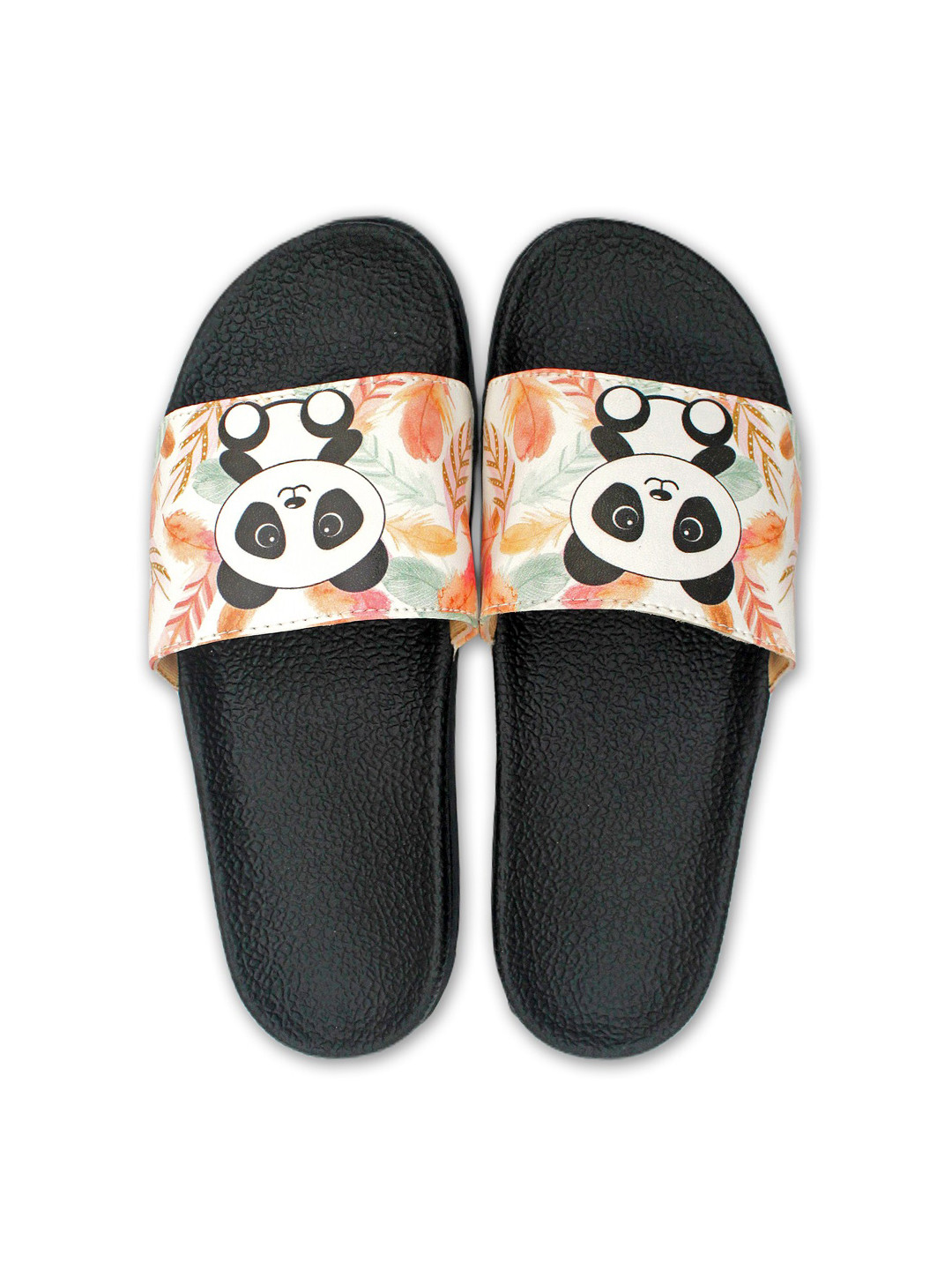 

ADIVER Women's Black & White Printed Sliders