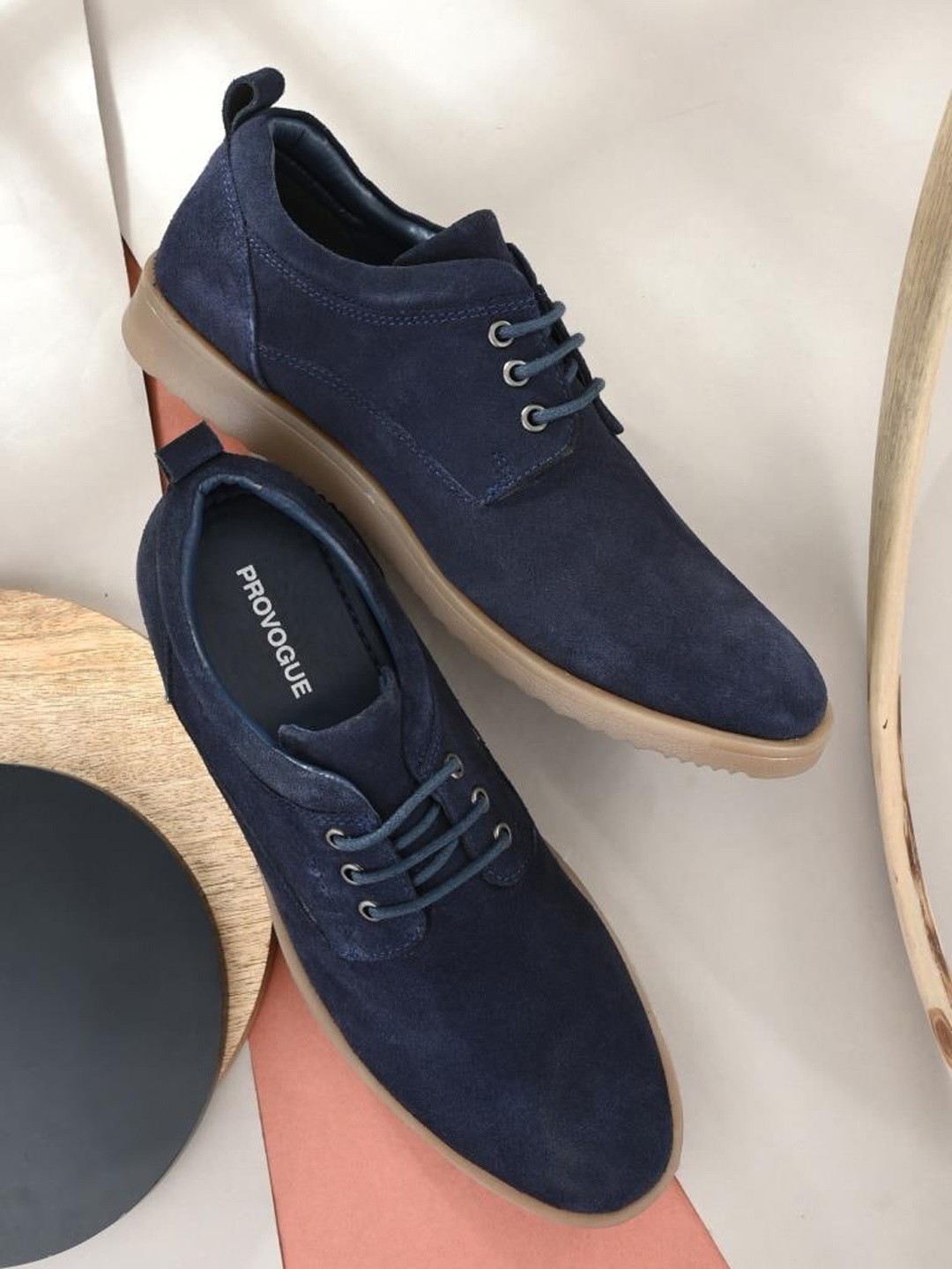 

Provogue Men Navy Blue Perforations Leather Oxfords