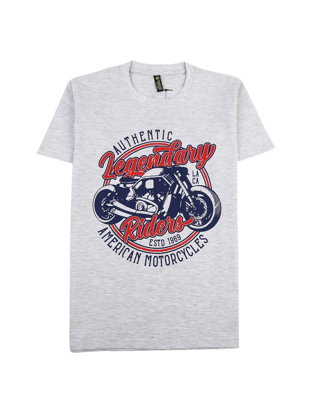 

V-Mart Boys Grey Biker Printed T-shirt