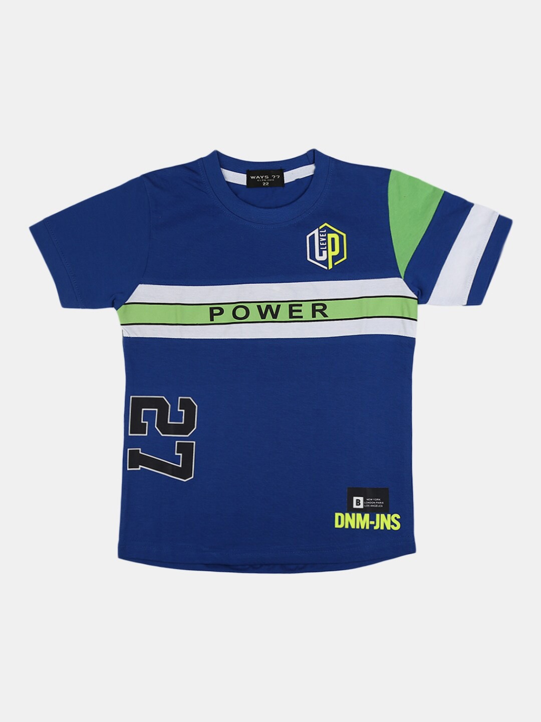 

V-Mart Boys Blue Typography Printed T-shirt