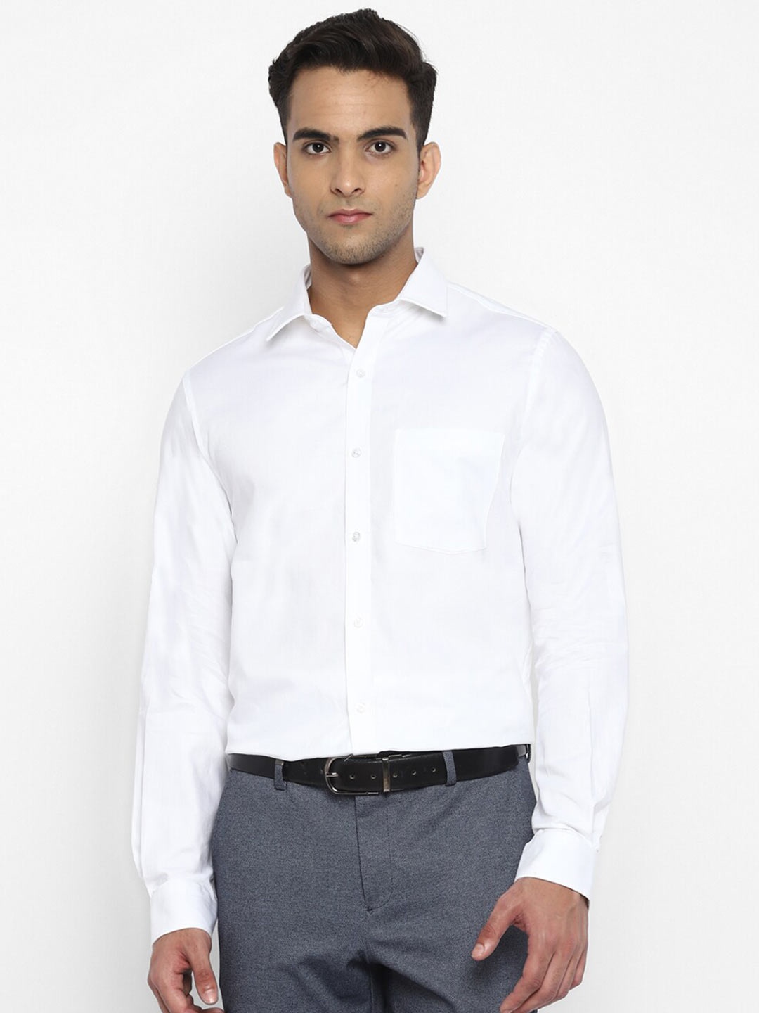 

Turtle Men White Slim Fit Casual Shirt