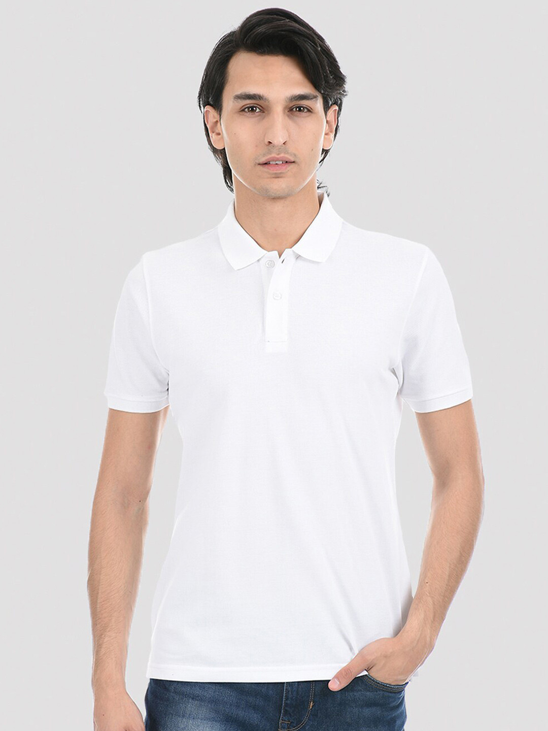 

ONEWAYCotton Polo Collar T-shirt, White