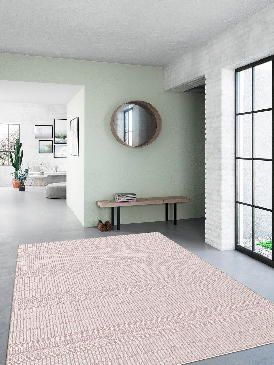 

Ddecor Pink Striped Carpet