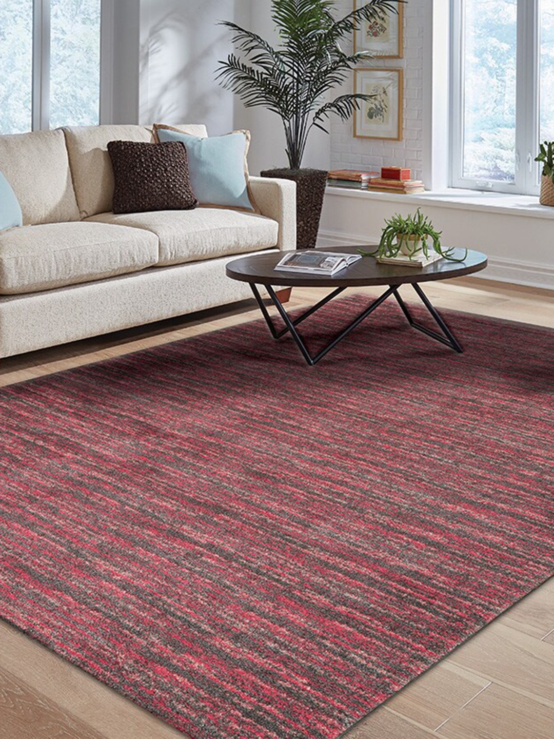 

DDecor Red Rectangular Polypropylene Carpet