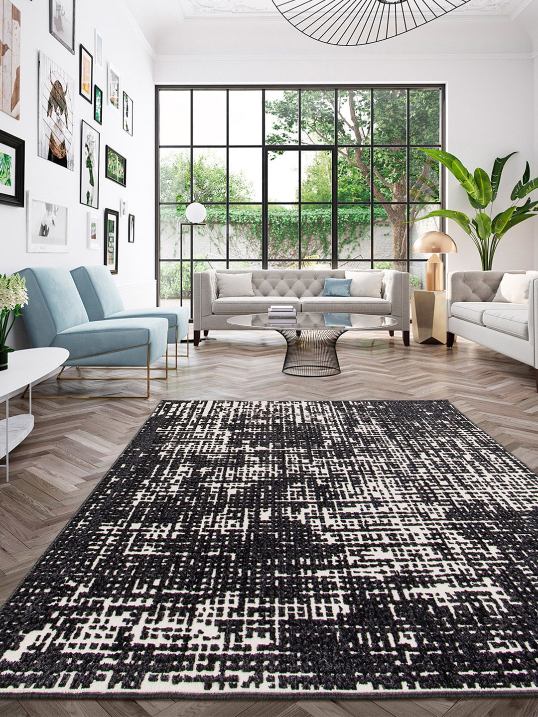 

DDecor Black Abstract Polypropylene Carpet