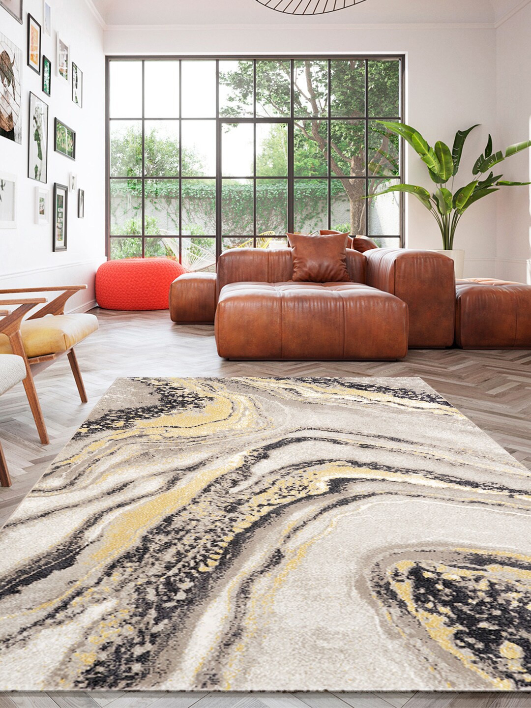 

DDecor Grey Abstract Polypropylene Carpet