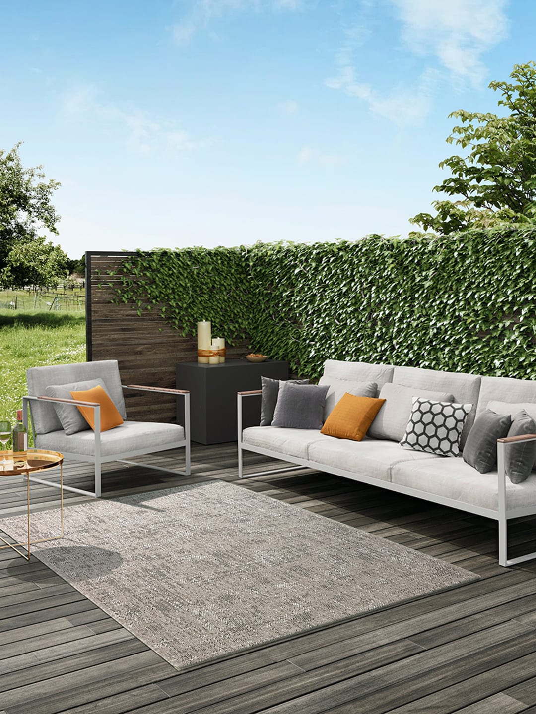 

DDecor Grey Solid Polypropylene Carpet